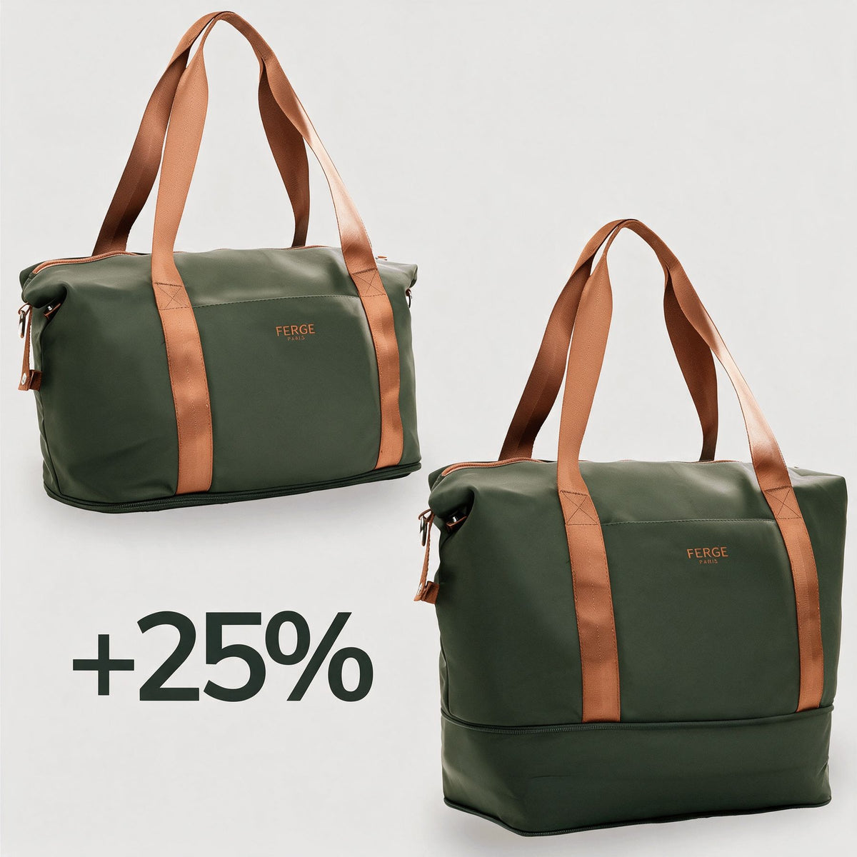FERGÉ Kofferset 3-teilig MILANO Trolley Set olive erweiterbar