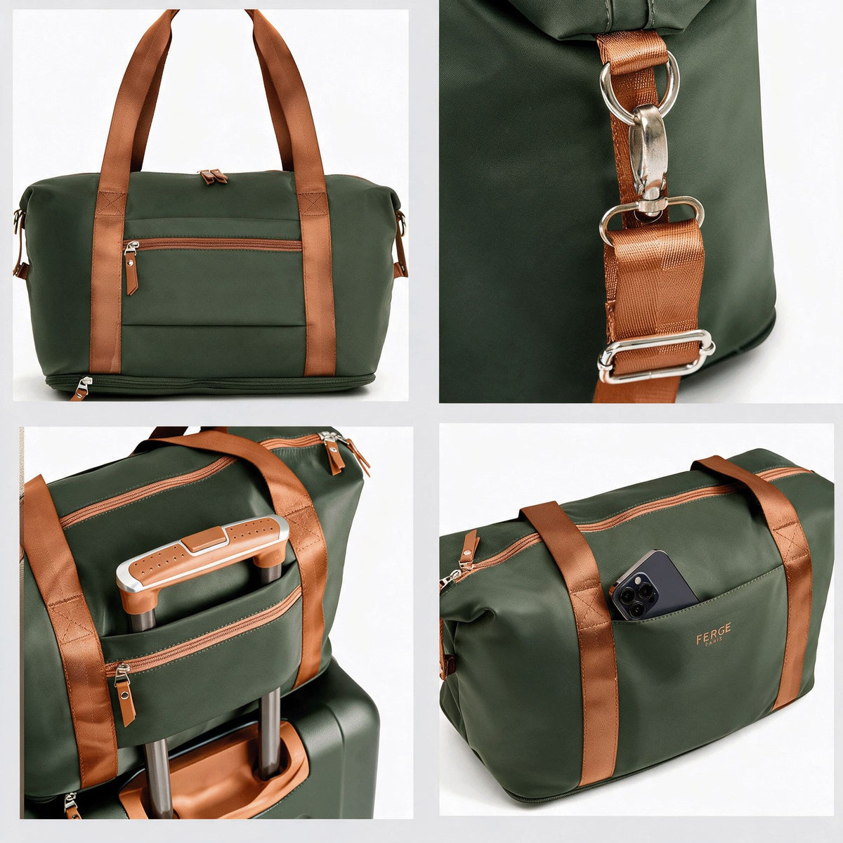 FERGÉ Kofferset 3-teilig MILANO Trolley Set olive Features