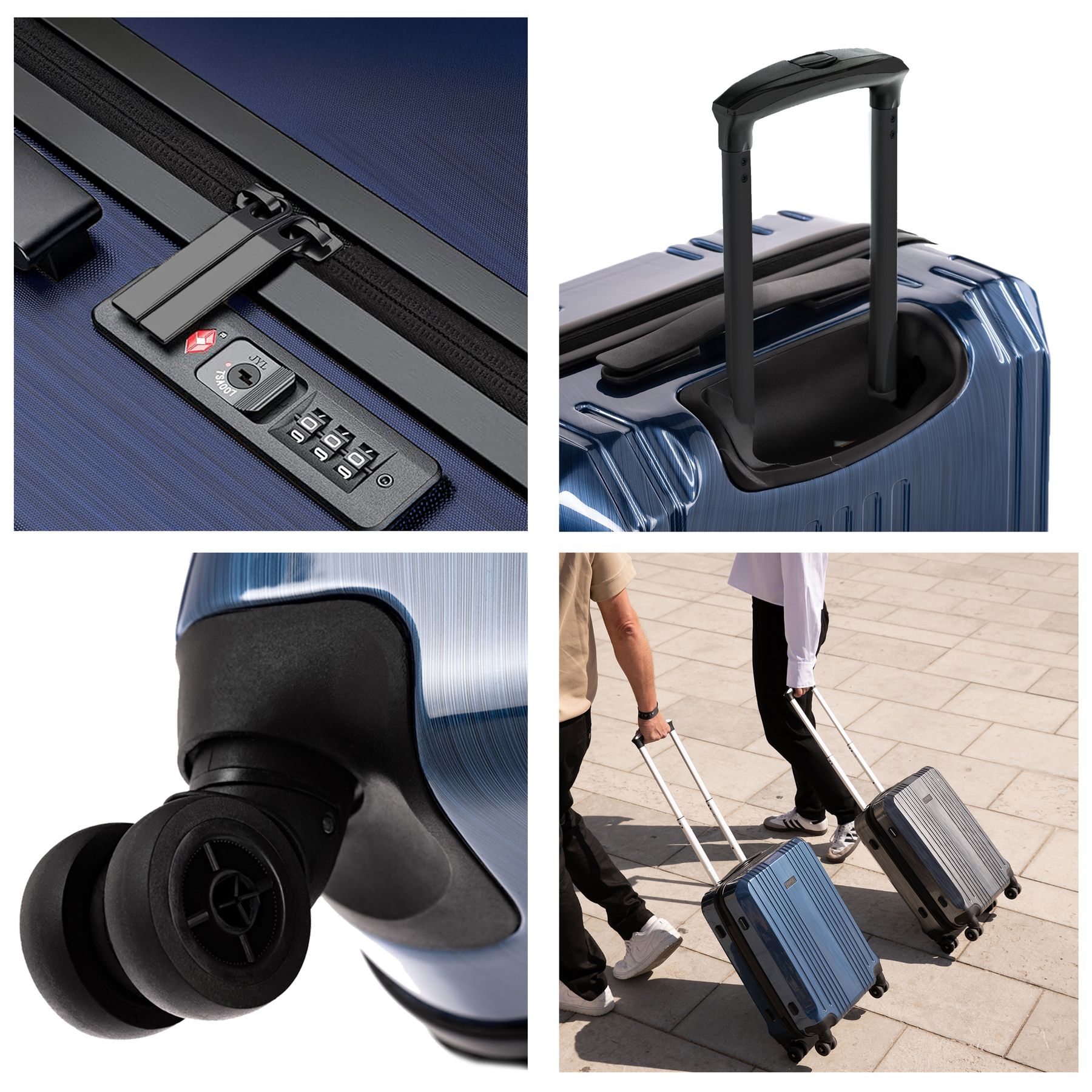 Cannes 5set Hartschalenkoffer Details Dunkelblau