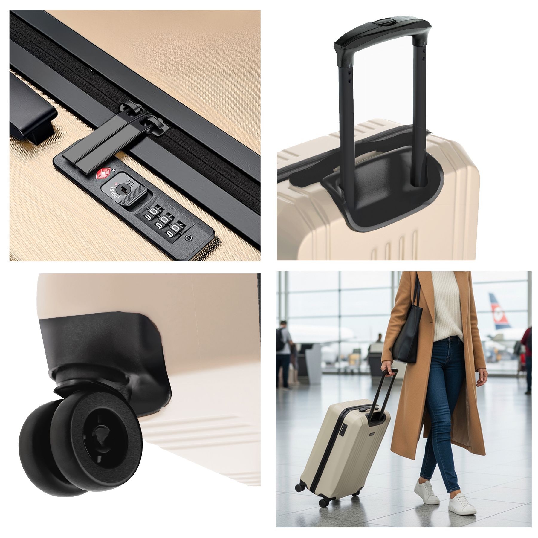 Cannes 5set Hartschalenkoffer Details Ivory