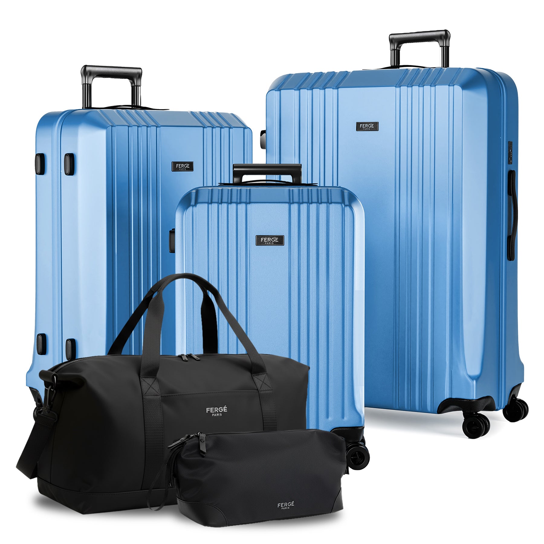 Cannes 5set Hartschalenkoffer Front Himmelblau