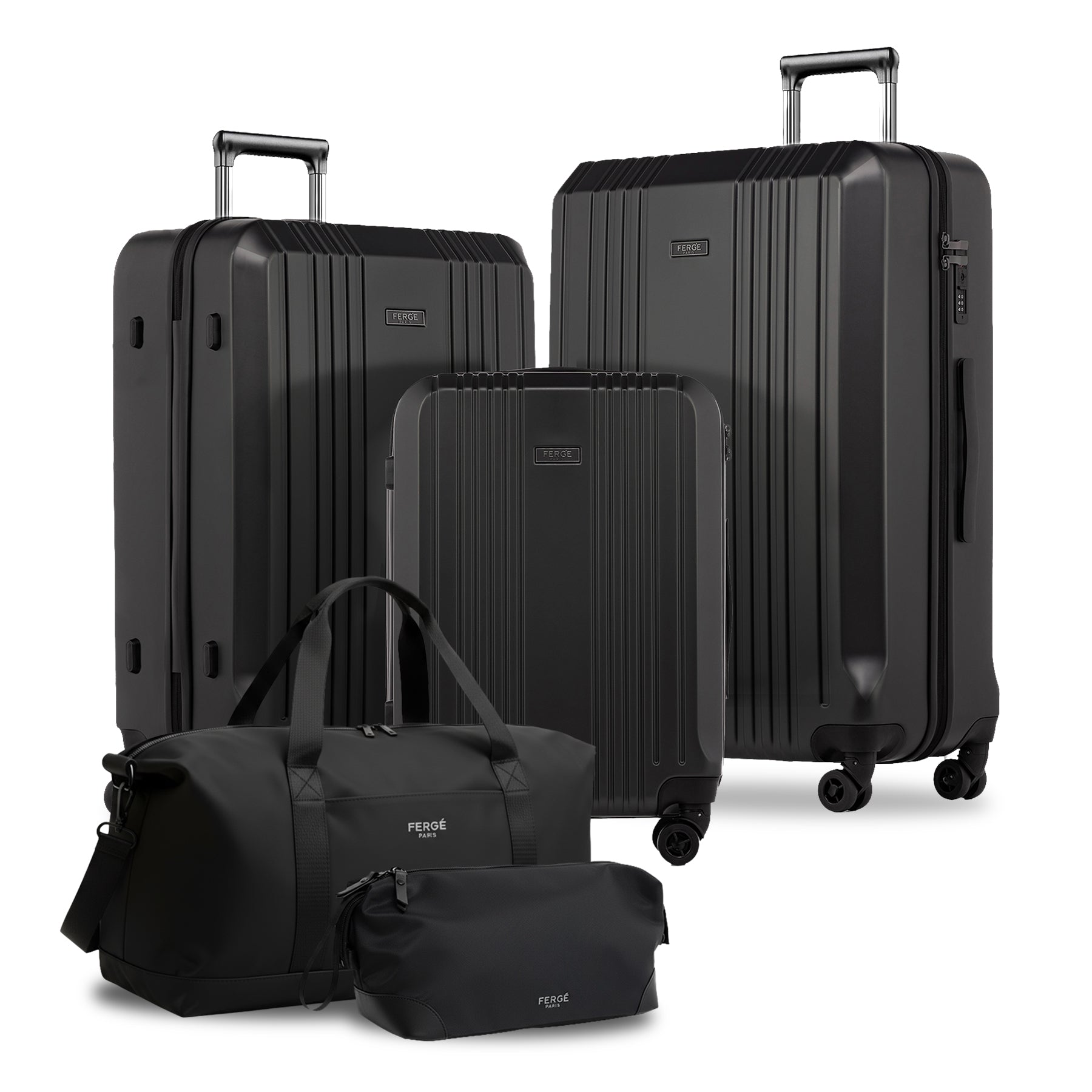 Cannes 5set Hartschalenkoffer Front Schwarz