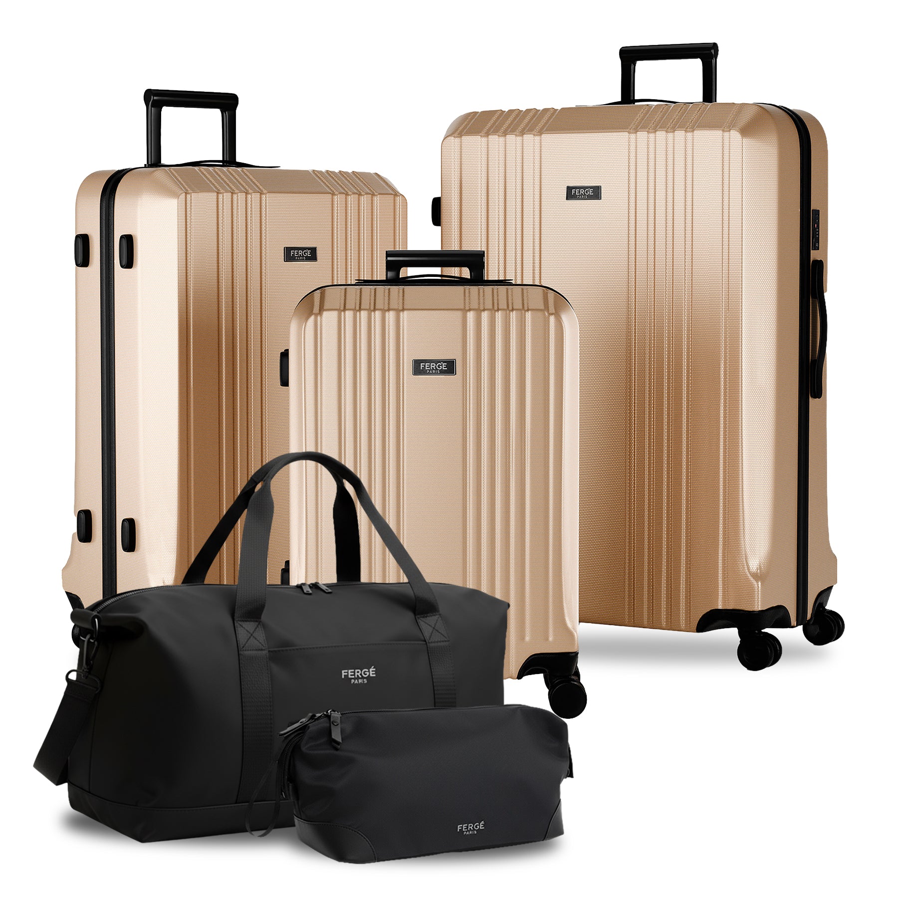 Cannes 5set Hartschalenkoffer Front Champagne