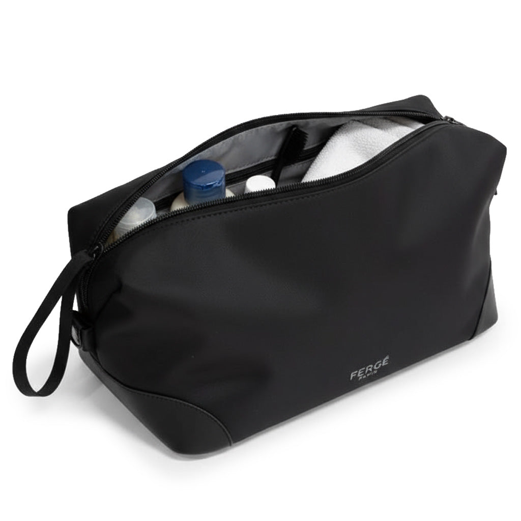 FERGÉ Kulturtasche MILANO schwar schwarz gepackt 47552