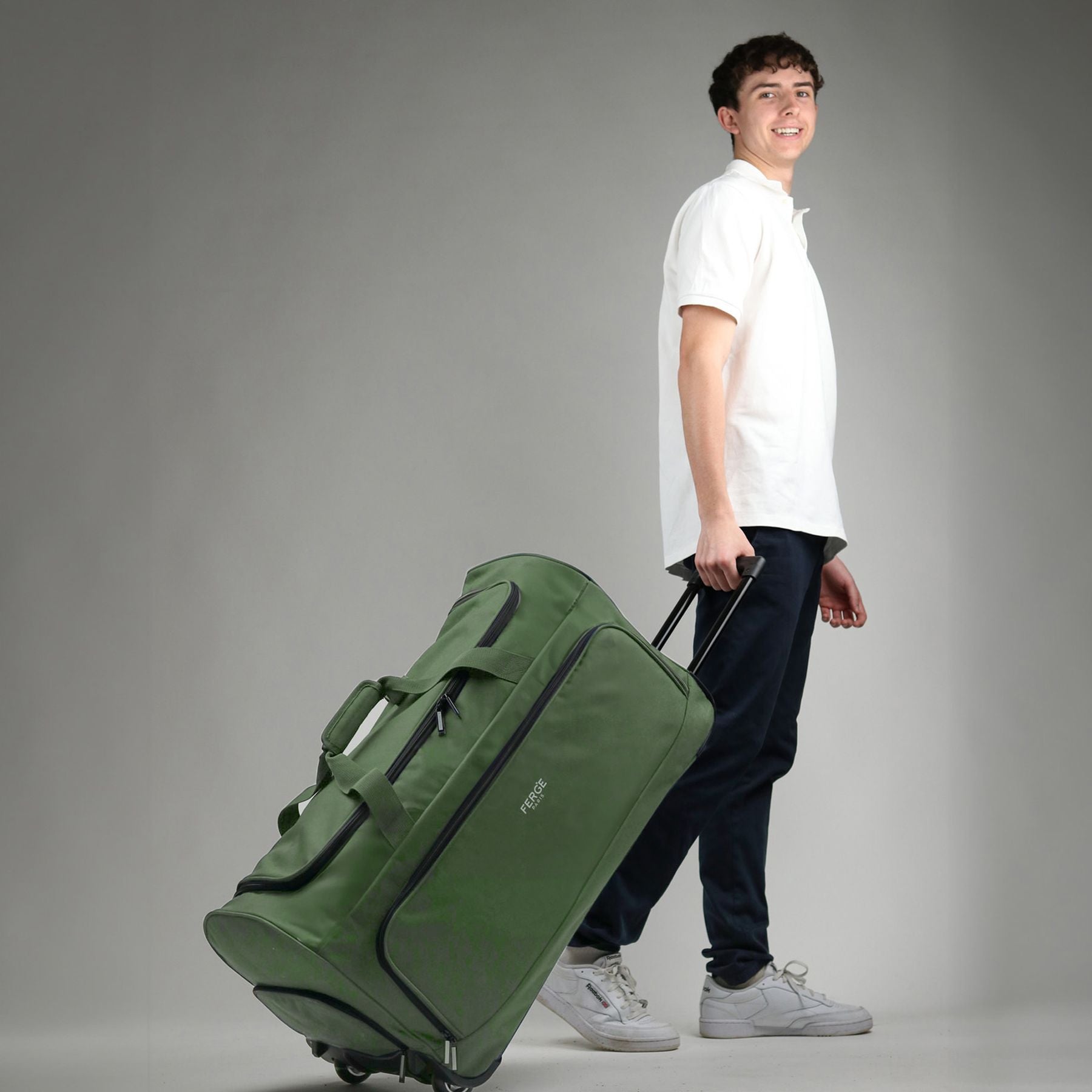 FERGÉ Reisetasche mit Schuhfach und Trolley 46981