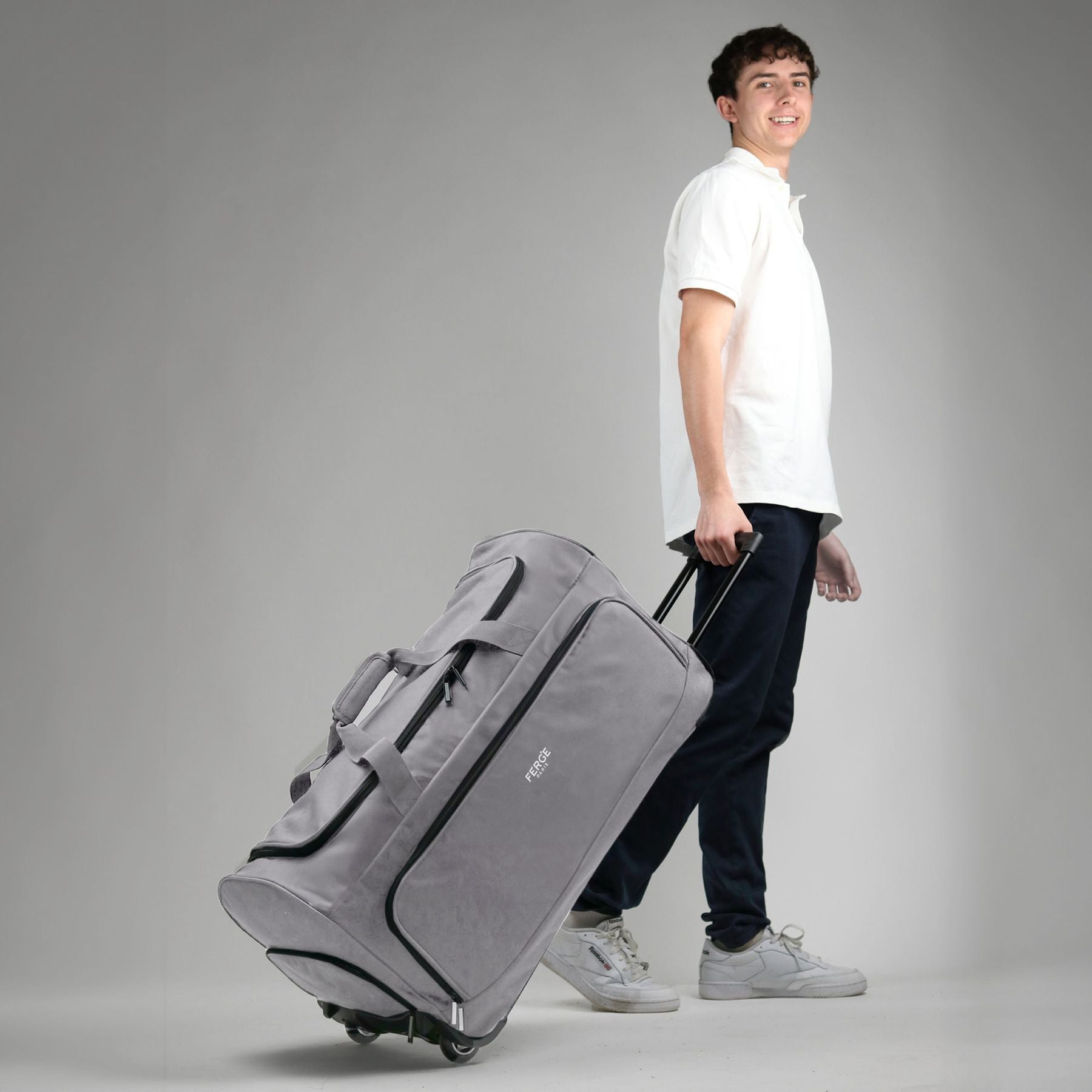 FERGÉ Reisetasche mit Schuhfach und Trolley 46974