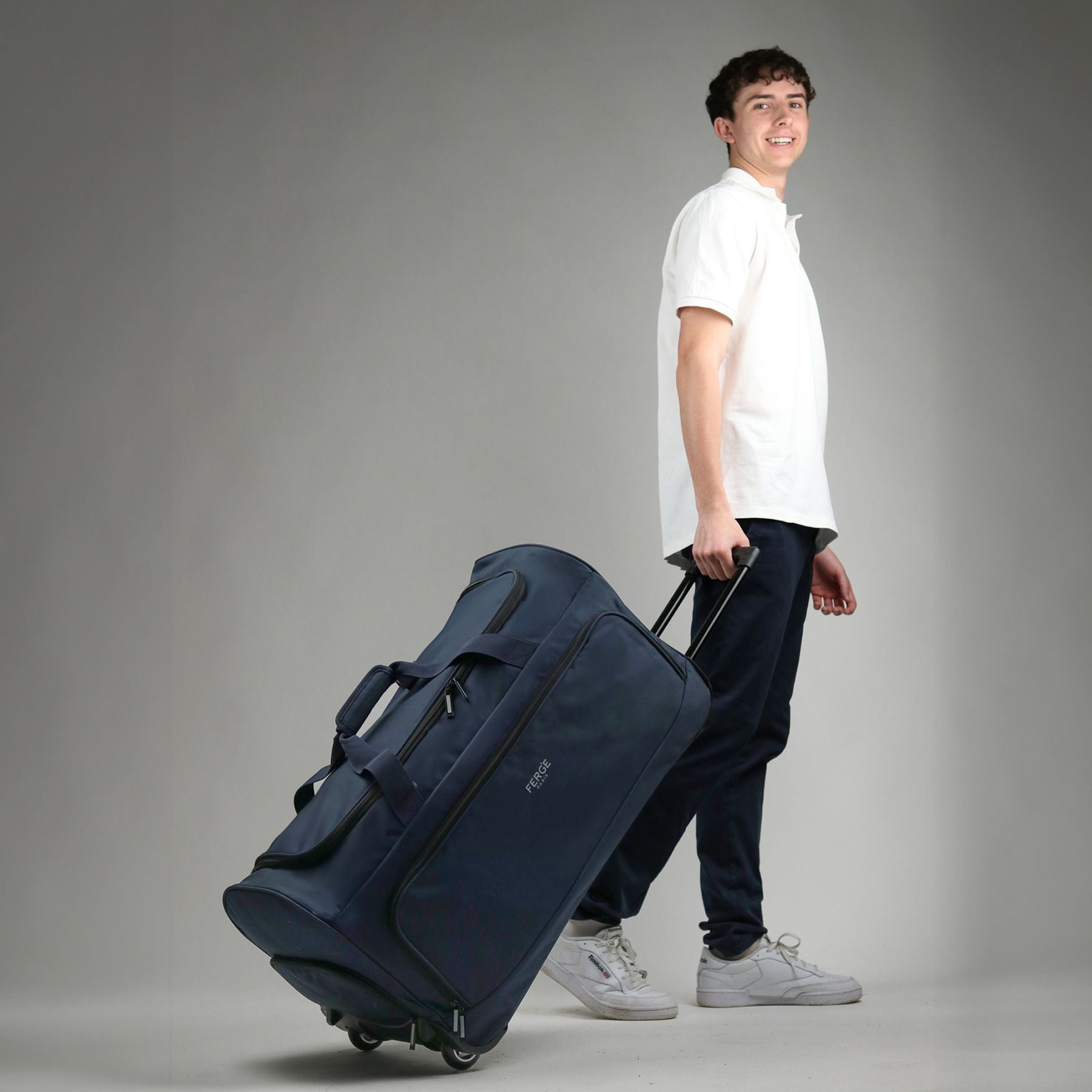 FERGÉ Reisetasche mit Schuhfach und Trolley 46968