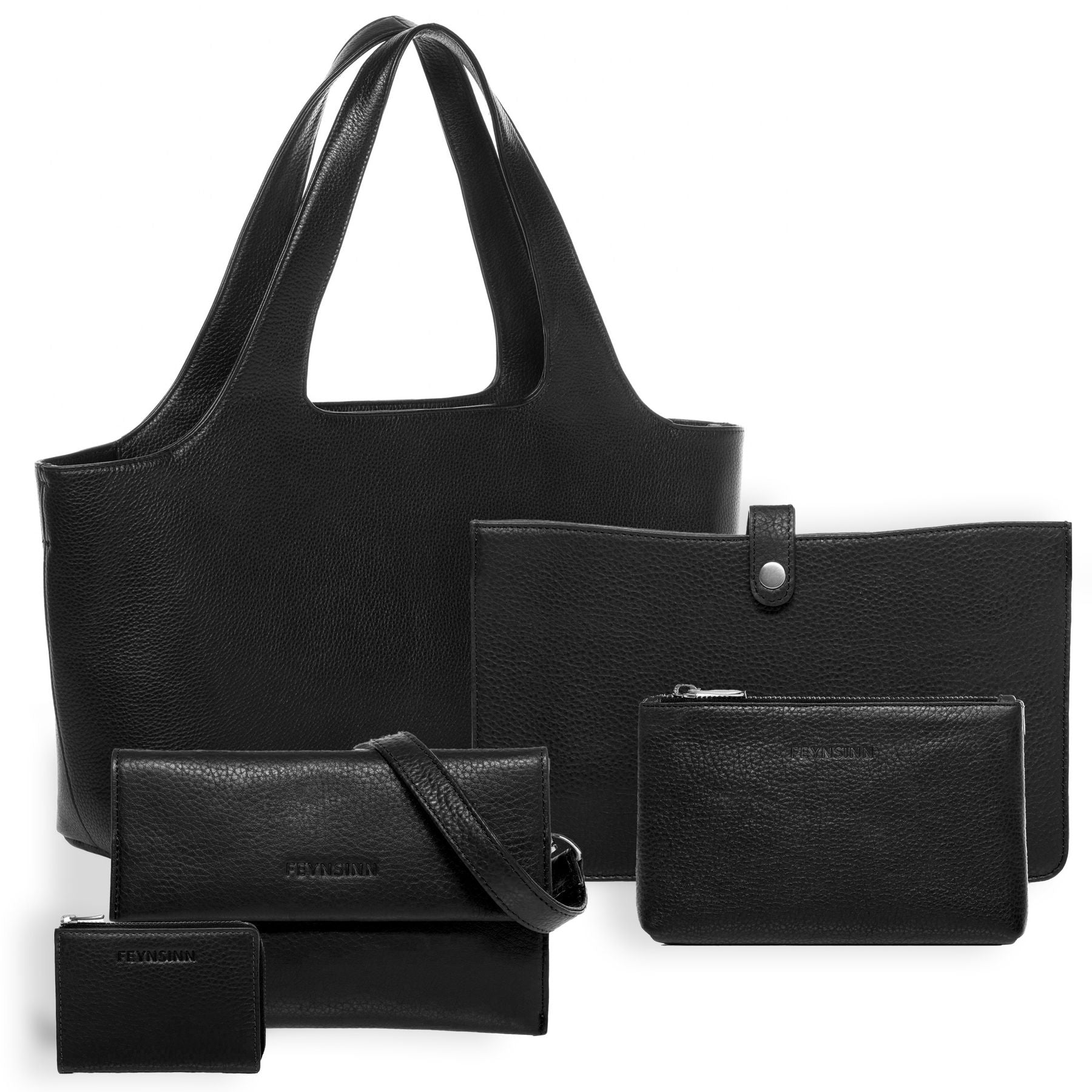 FEYNSINN BERLIN 5er Set Handtasche Leder 13" NEA Henkeltasche 47448