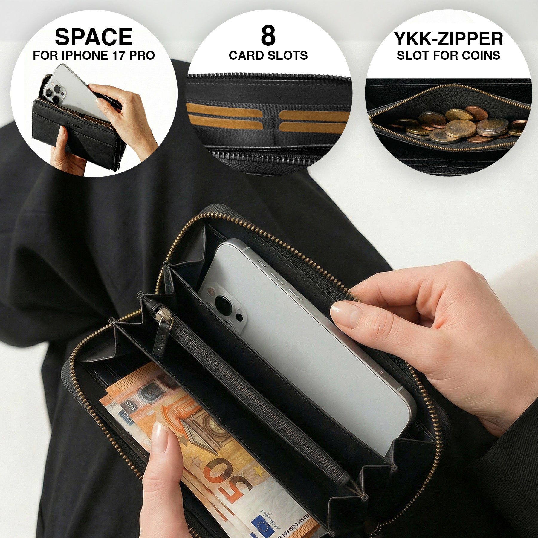 Geldbeutel-Leder-schwarz-4-Faecher