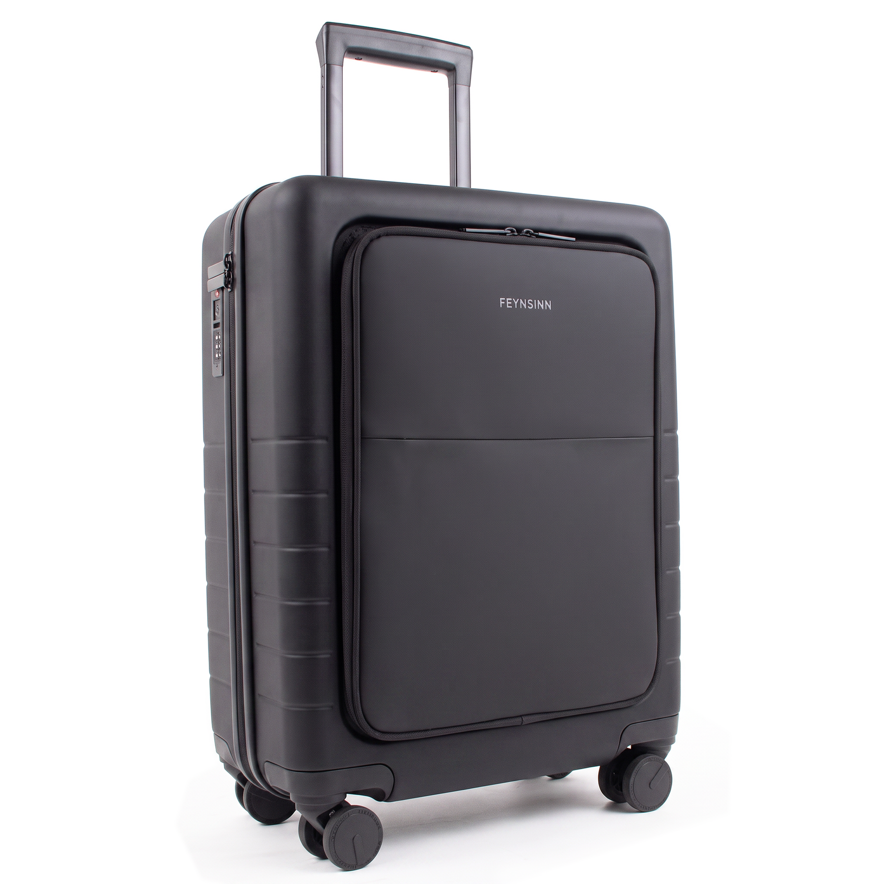 FEYNSINN Handbagagekoffer RYKER met voorvak zwart beige olijfgroen Reiskoffer Cabine trolley Harde schaal 4 wielen