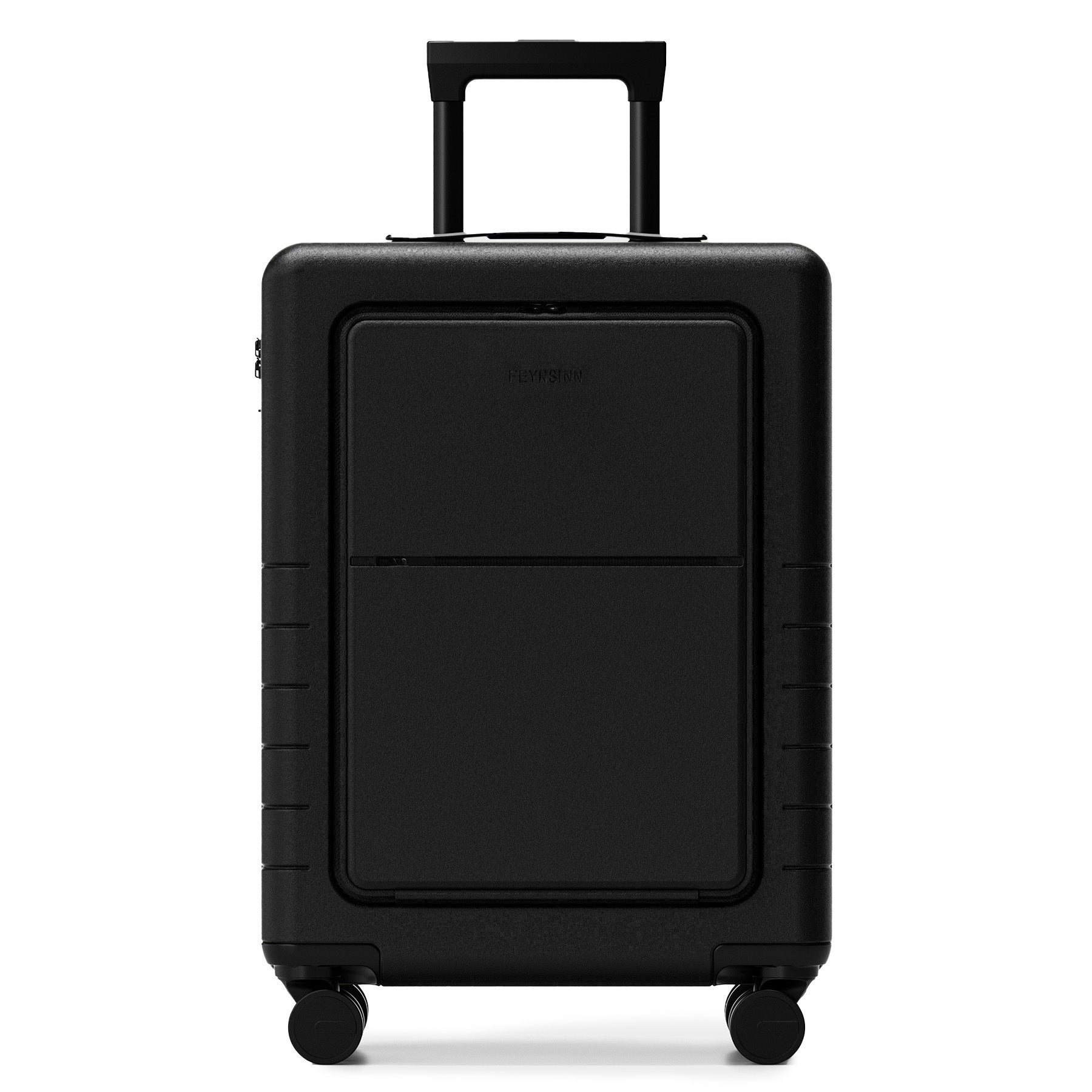 FEYNSINN Handgepäck-Koffer RYKER mit Frontfach schwarz beige olive Reisekoffer Kabinen-Trolley Hartschale 4 Rollen 50694