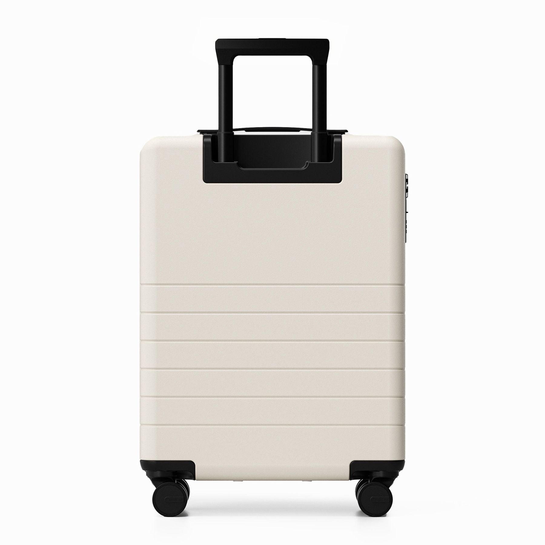 FEYNSINN Handgepäck-Koffer RYKER mit Frontfach schwarz beige olive Reisekoffer Kabinen-Trolley Hartschale 4 Rollen Rücken
