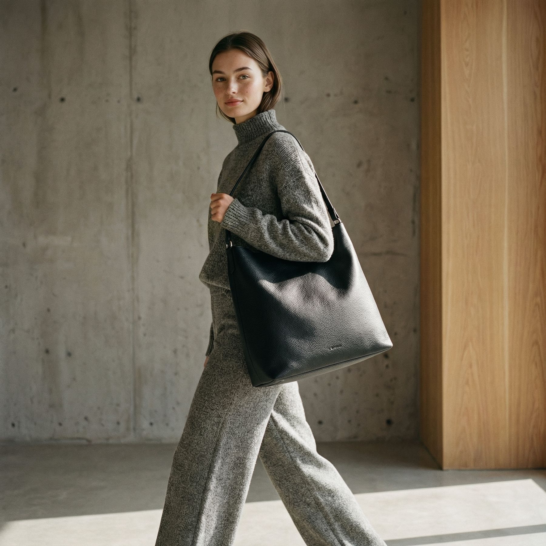 FEYNSINN Hobo Bag Leder JUNA schwarz 39146