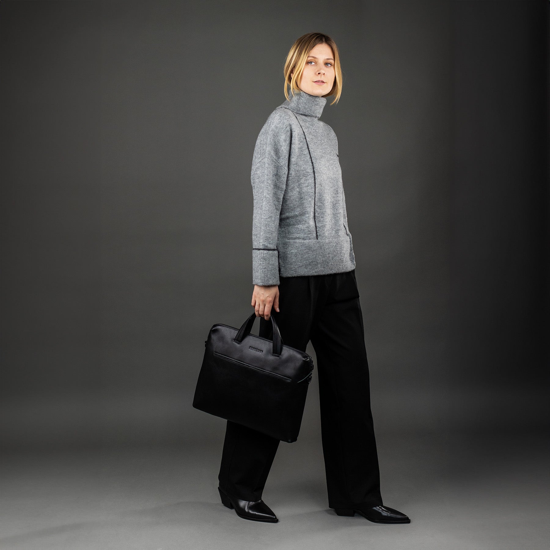 FEYNSINN Laptoptasche Leder ENNO schwarz Businesstasche 44332