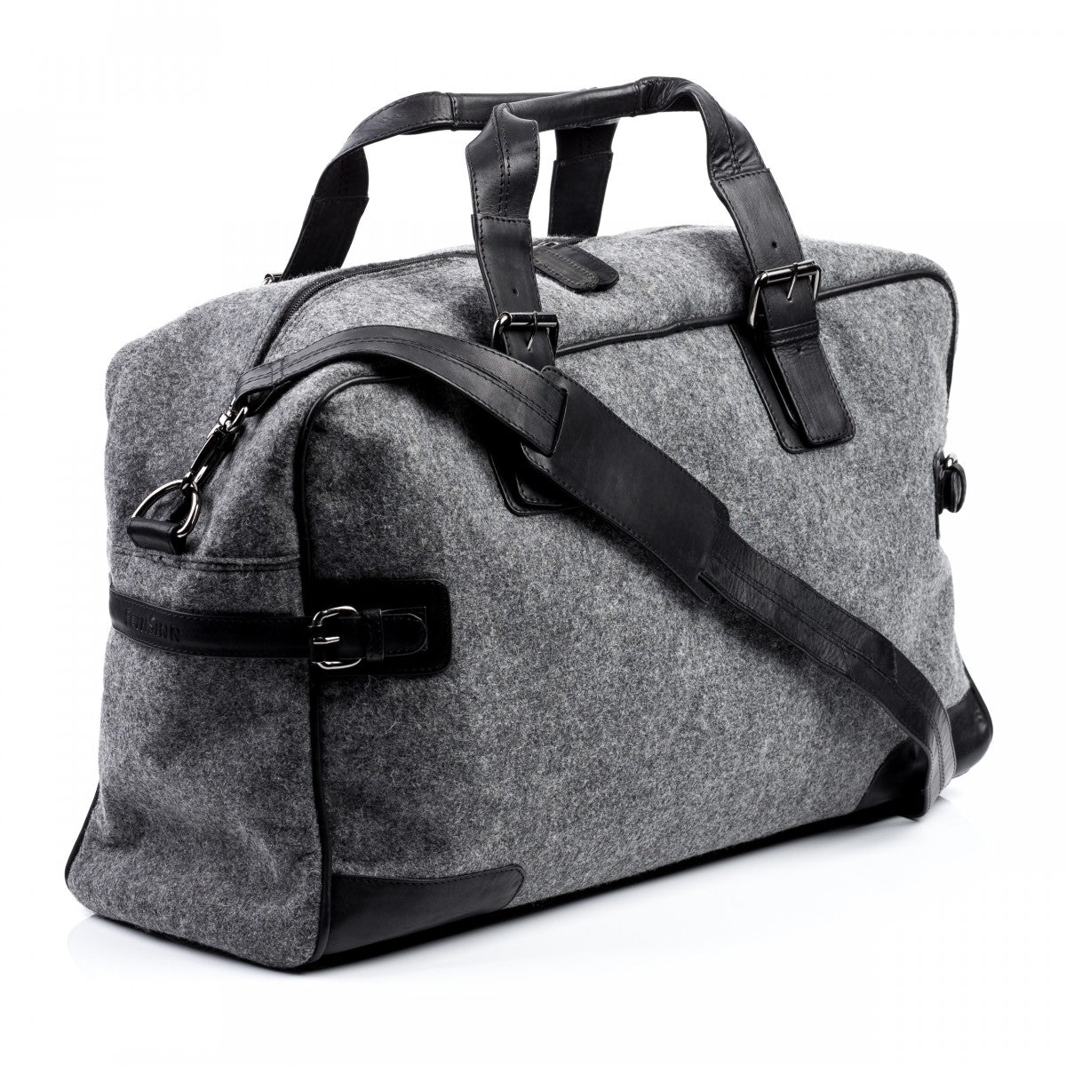 FEYNSINN BERLIN Reisetasche Weekender Leder ROBERTO schwarz-grey 12368