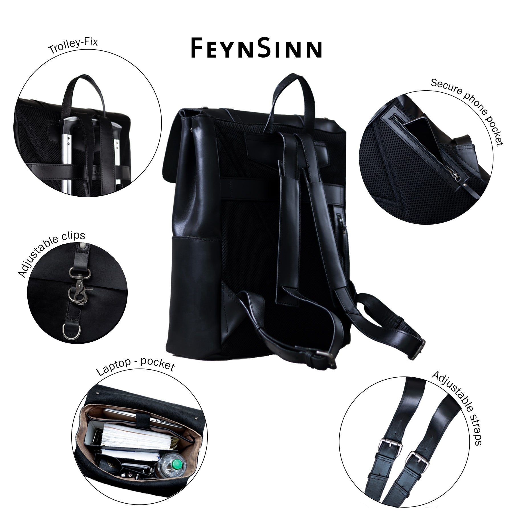 FEYNSINN BERLIN Rucksack Leder VAL Large 29218