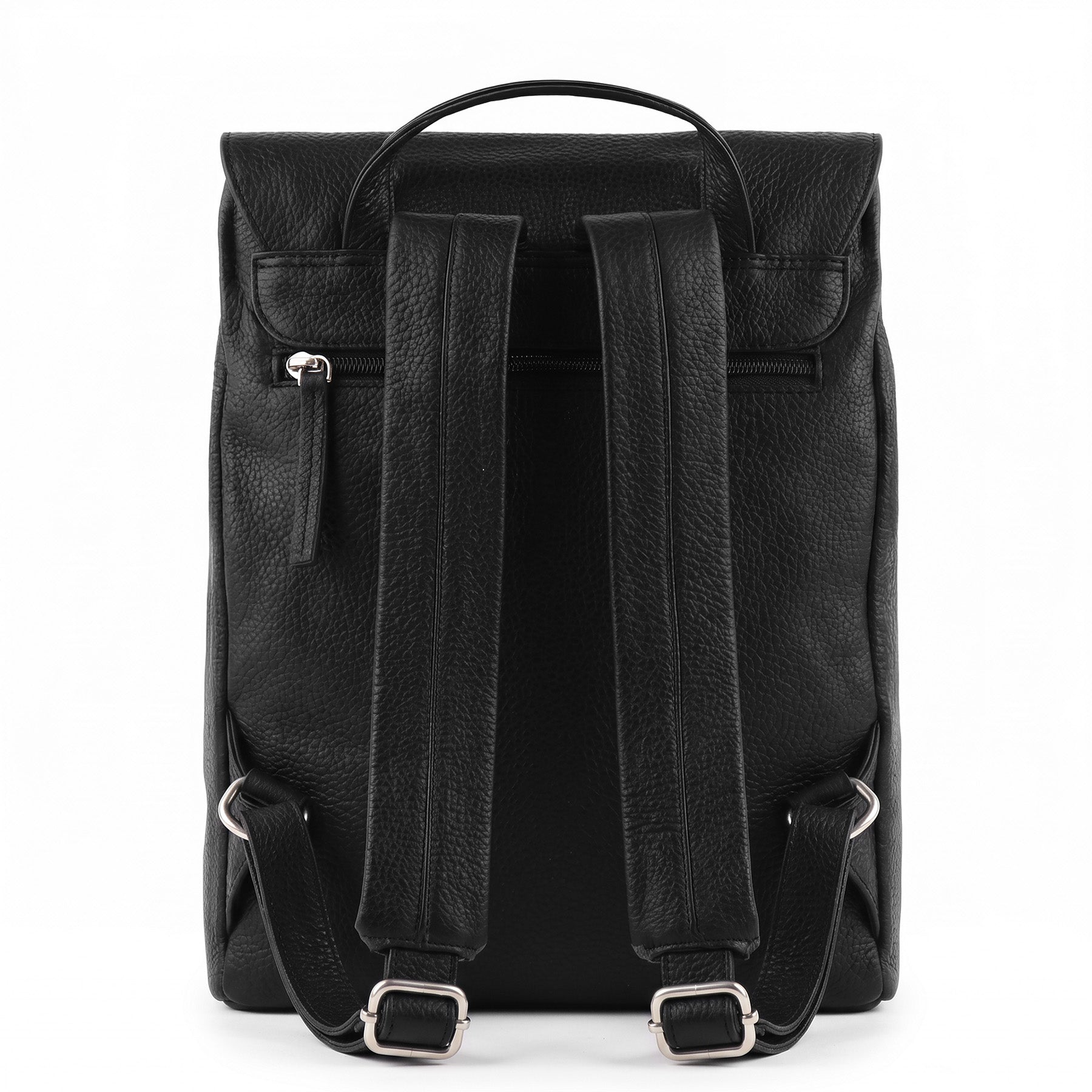 Rucksack Leder schwarz ALVA Detailbild Rückseite