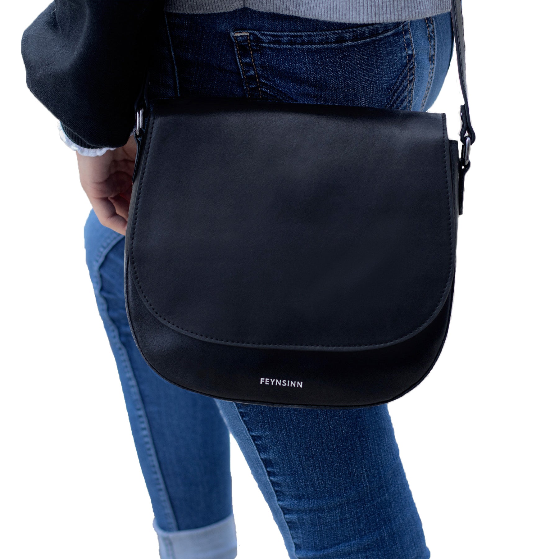 FEYNSINN BERLIN Schultertasche Leder klein ZOE schwarz 29138