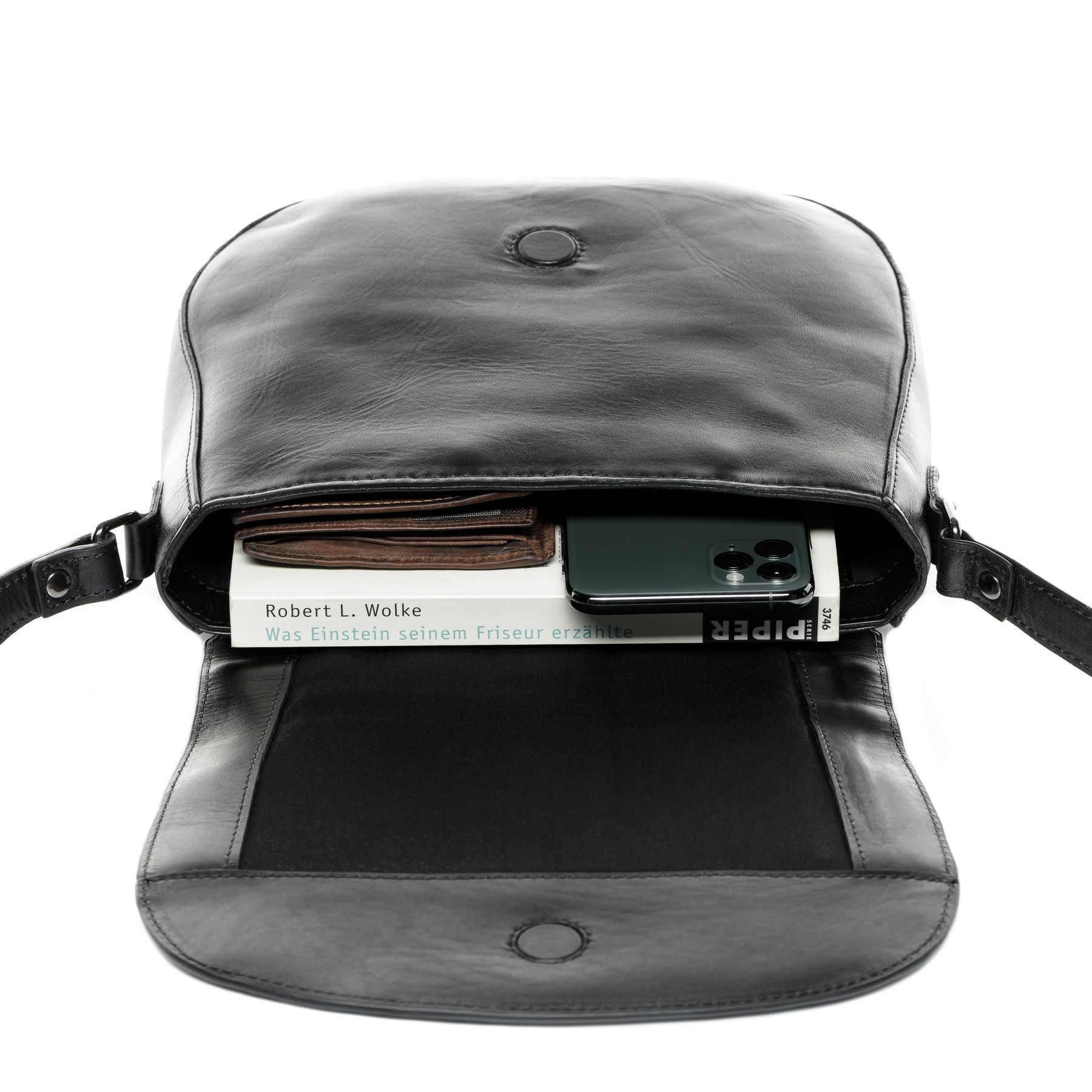 FEYNSINN BERLIN Schultertasche Leder klein ZOE schwarz 27147