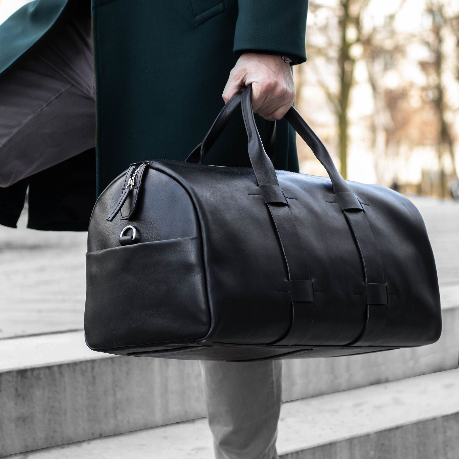 FEYNSINN BERLIN Reisetasche Weekender Leder TROY schwarz 27630