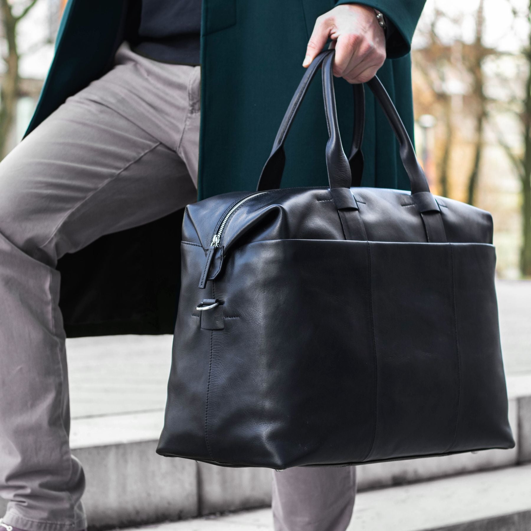 FEYNSINN BERLIN Reisetasche groß Leder TROY schwarz 27629