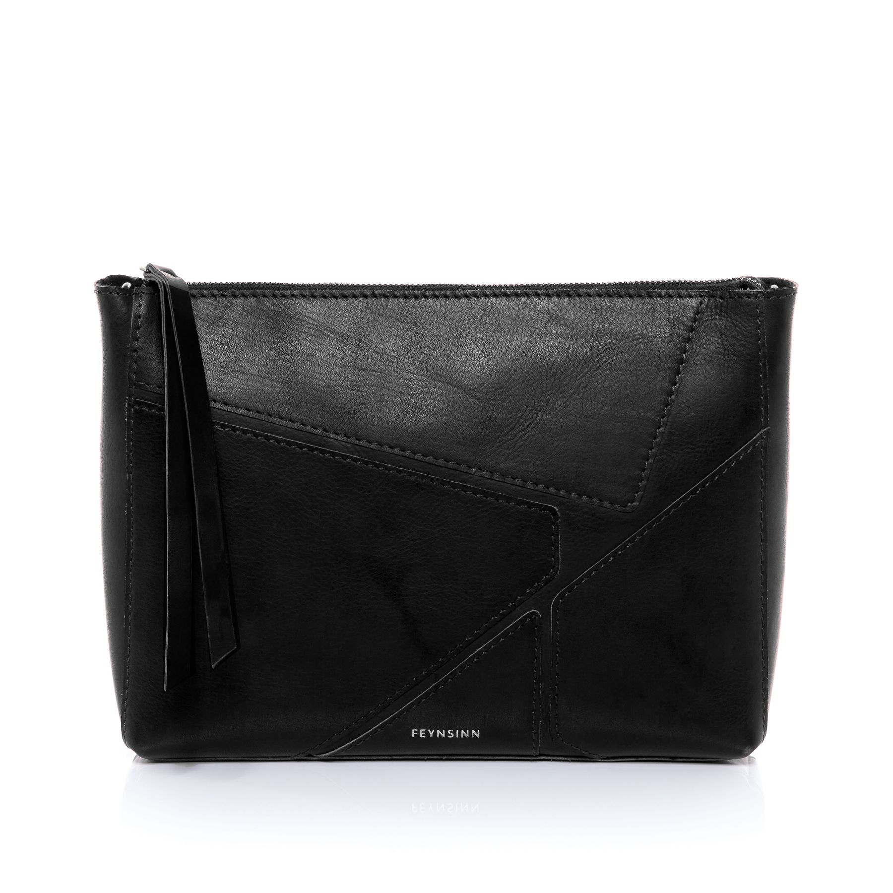 FEYNSINN BERLIN Schultertasche Leder & Clutch Leder JEMMA PUZZLE schwarz 13621