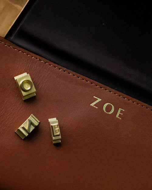 individualisierte Tasche Leder mit Prägung ZOE