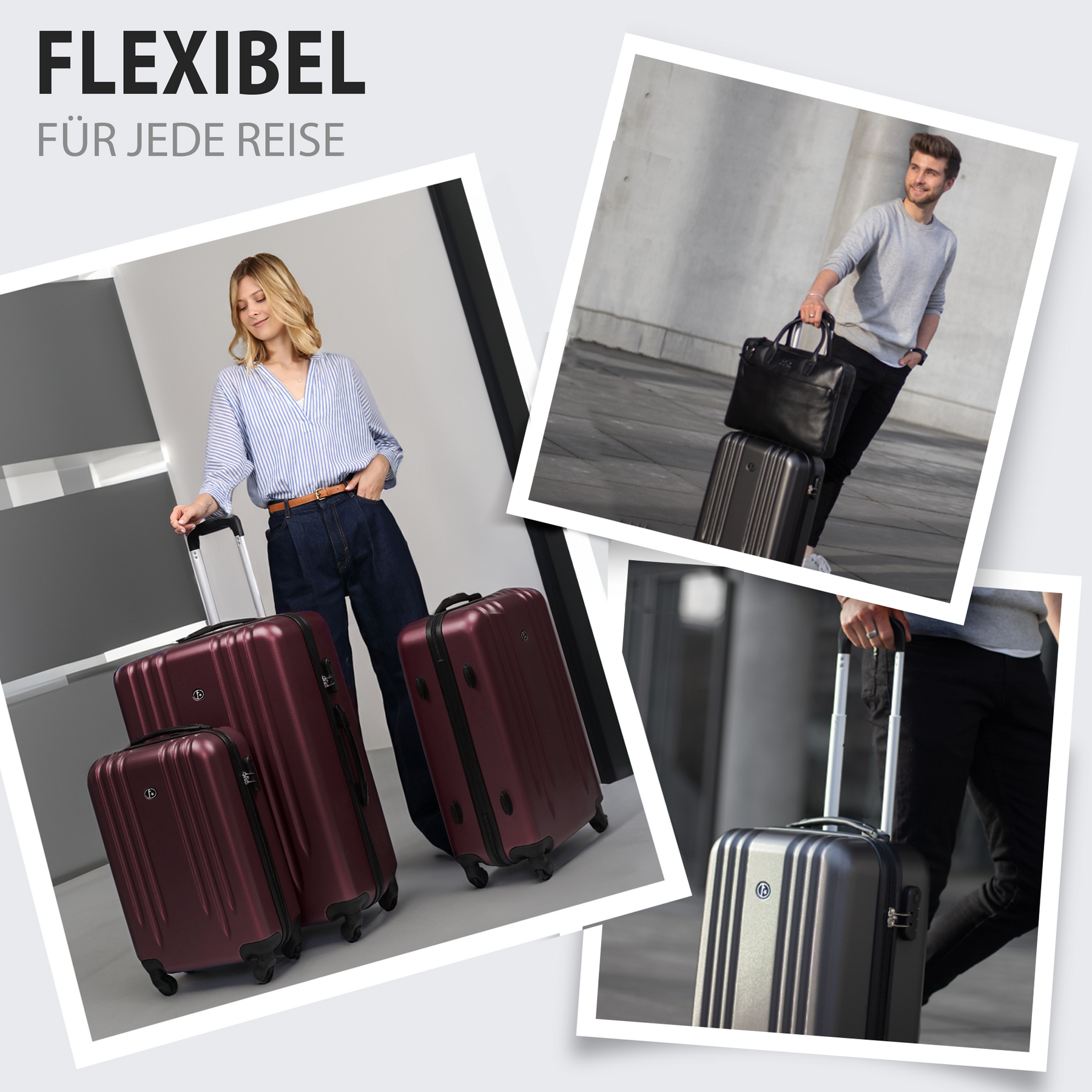 FERGÉ Kofferset 3-teilig Marseille gelb 3er Trolley Set 47144