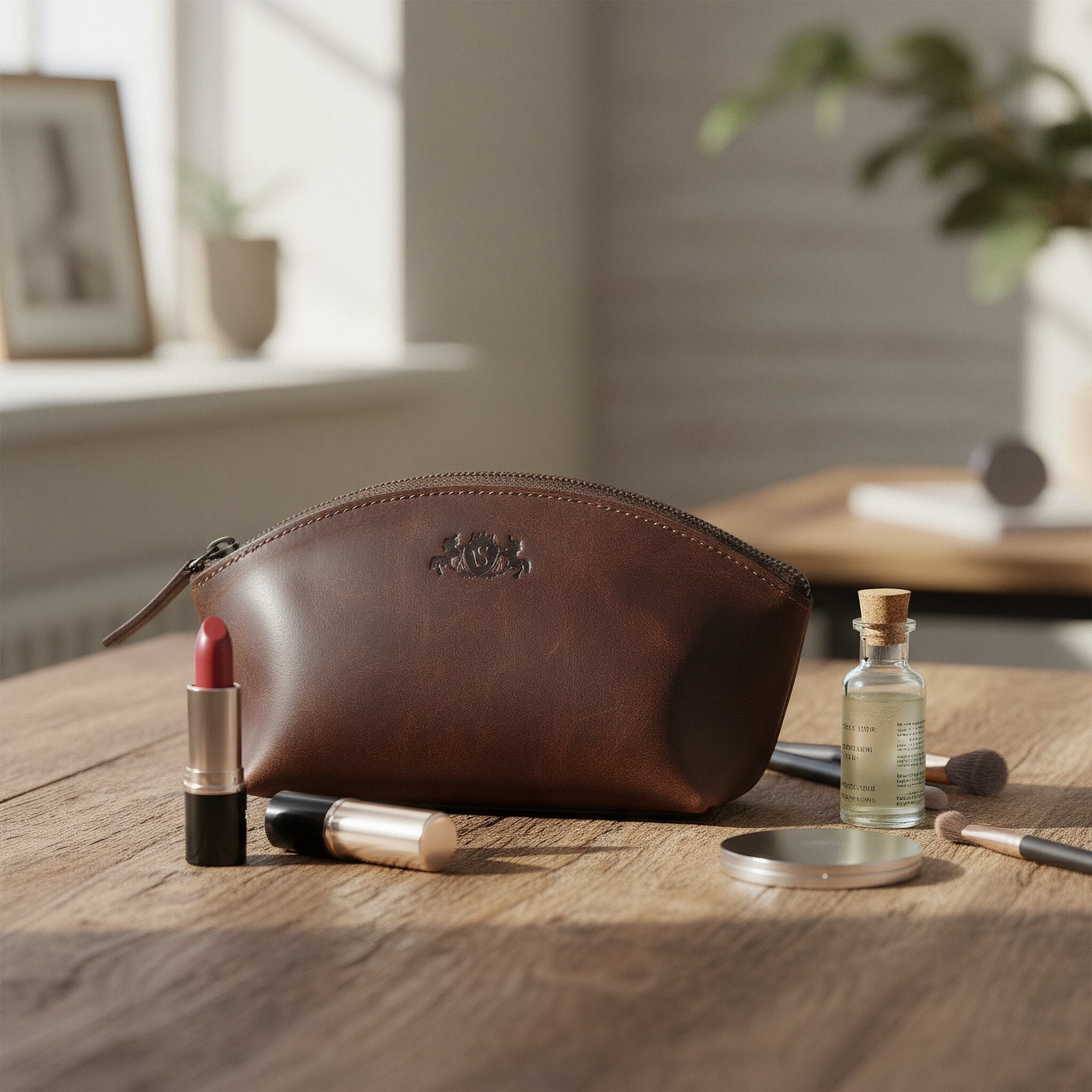 Kosmetiktasche im schönen Bad