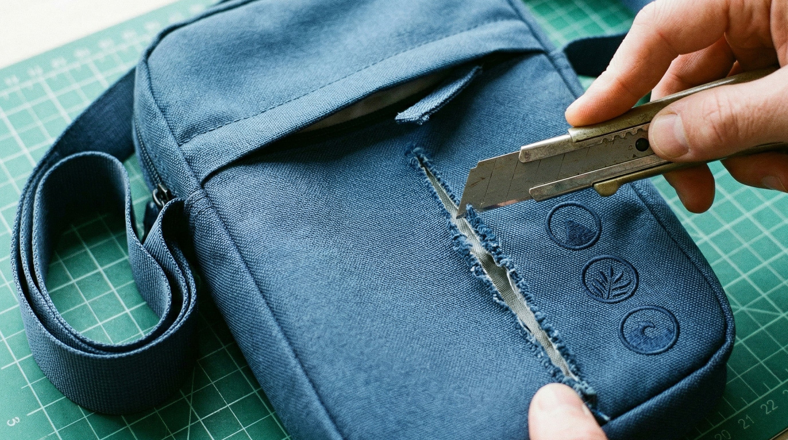 Oahu Schultertasche wird aufgeschnitten