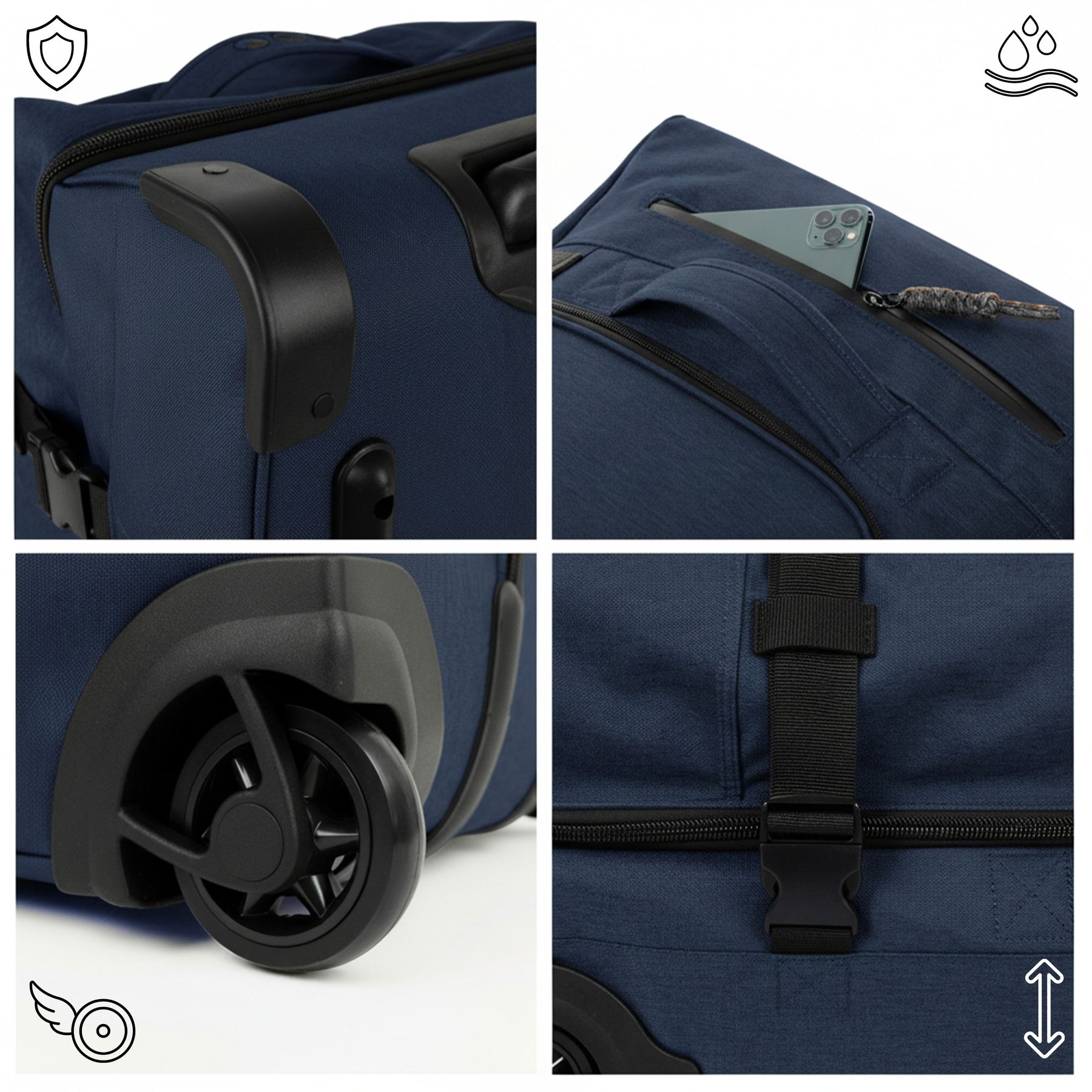 Sac de voyage à 2 roulettes KANE Sac de voyage à roulettes bleu