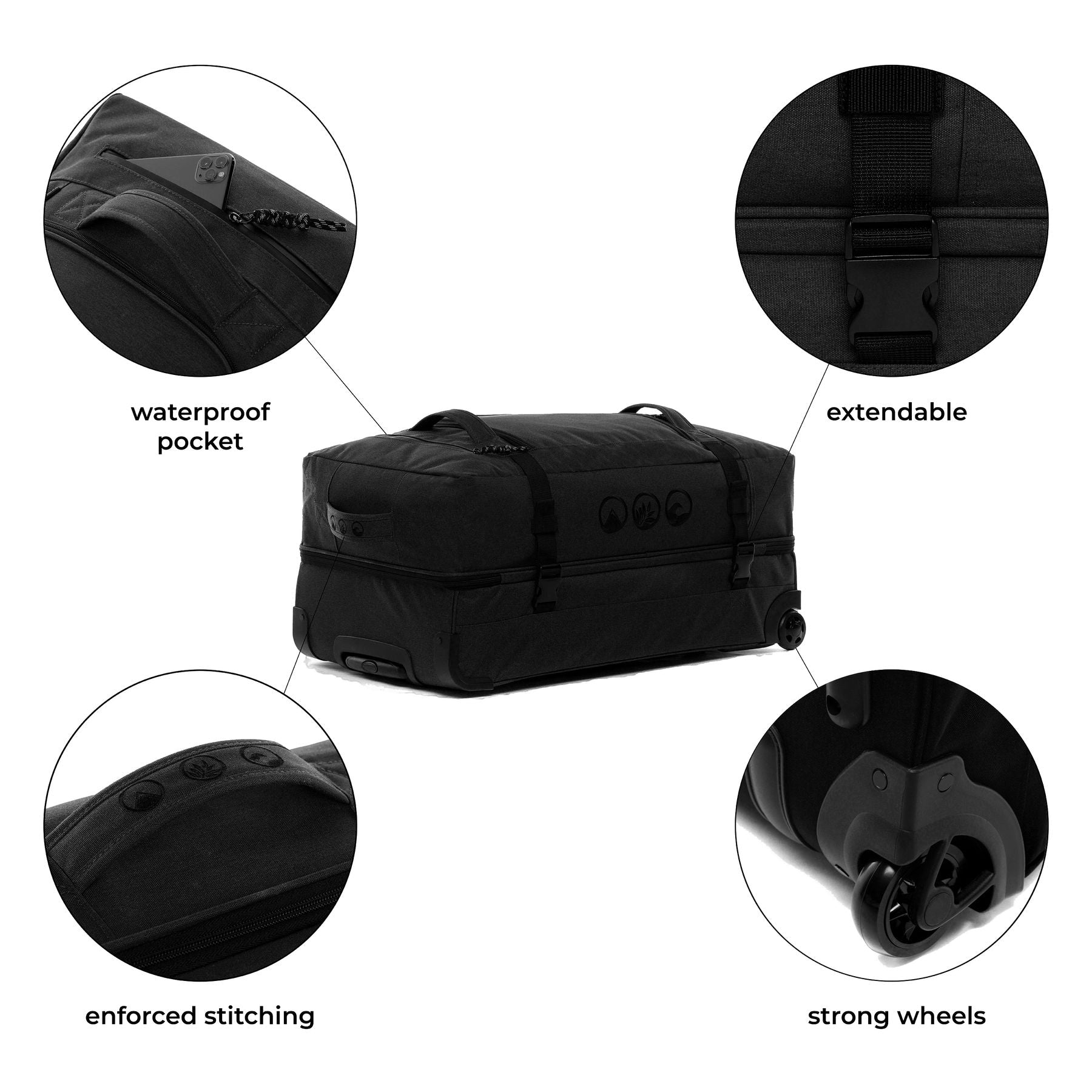 Reisetasche mit 2 Rollen KANE Duffel-Trolley XXL 140 L Rollkoffer 44367
