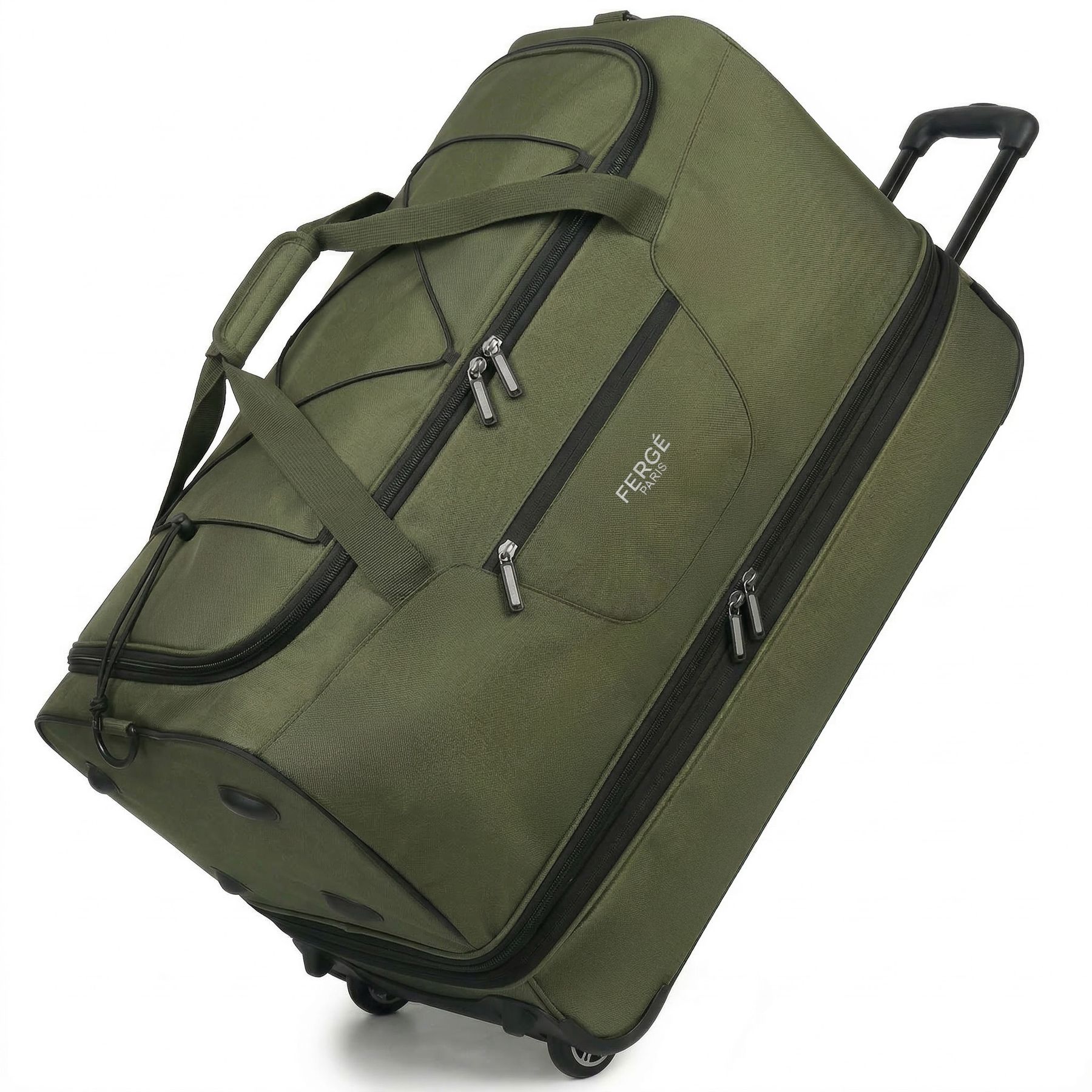 Erweiterbare Reisetasche mit Rollen PARIS olive-grün