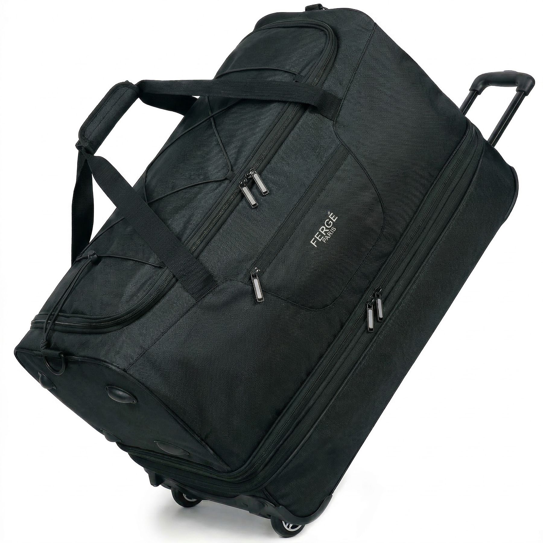 Erweiterbare Reisetasche mit Rollen PARIS schwarz