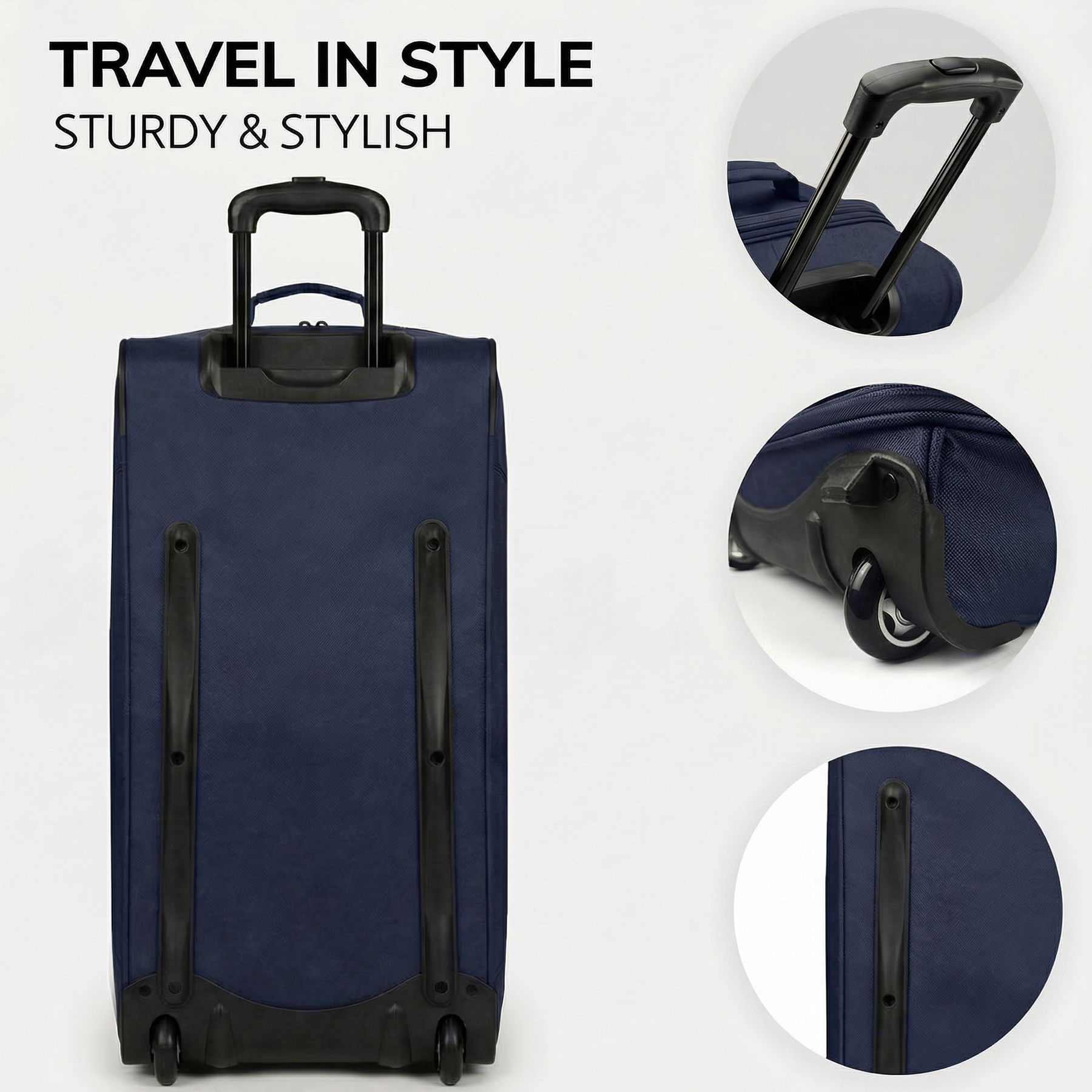 Erweiterbare Reisetasche mit Rollen PARIS blau