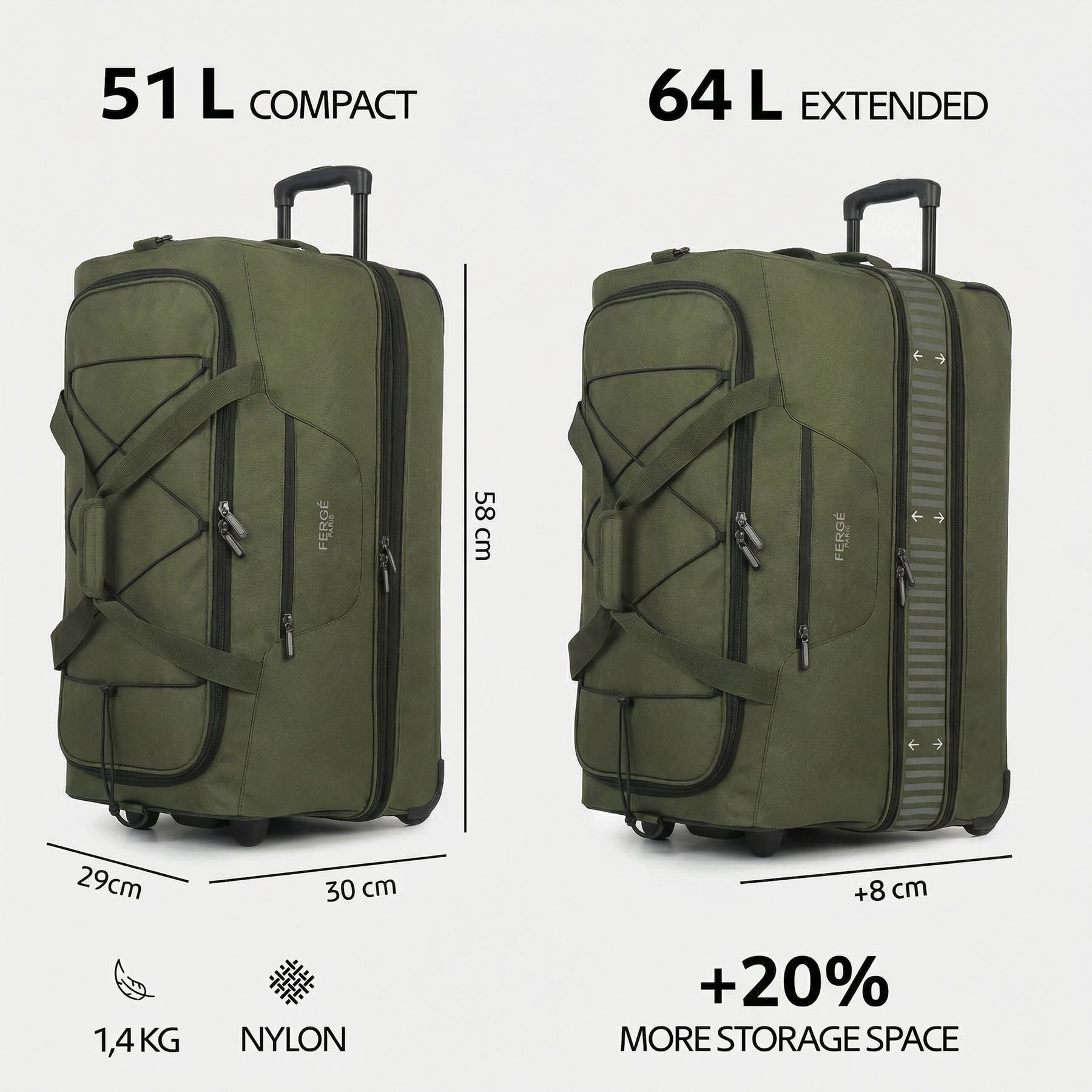 Paris2.0_Olive_Schwarz_Handgepäck_Maße