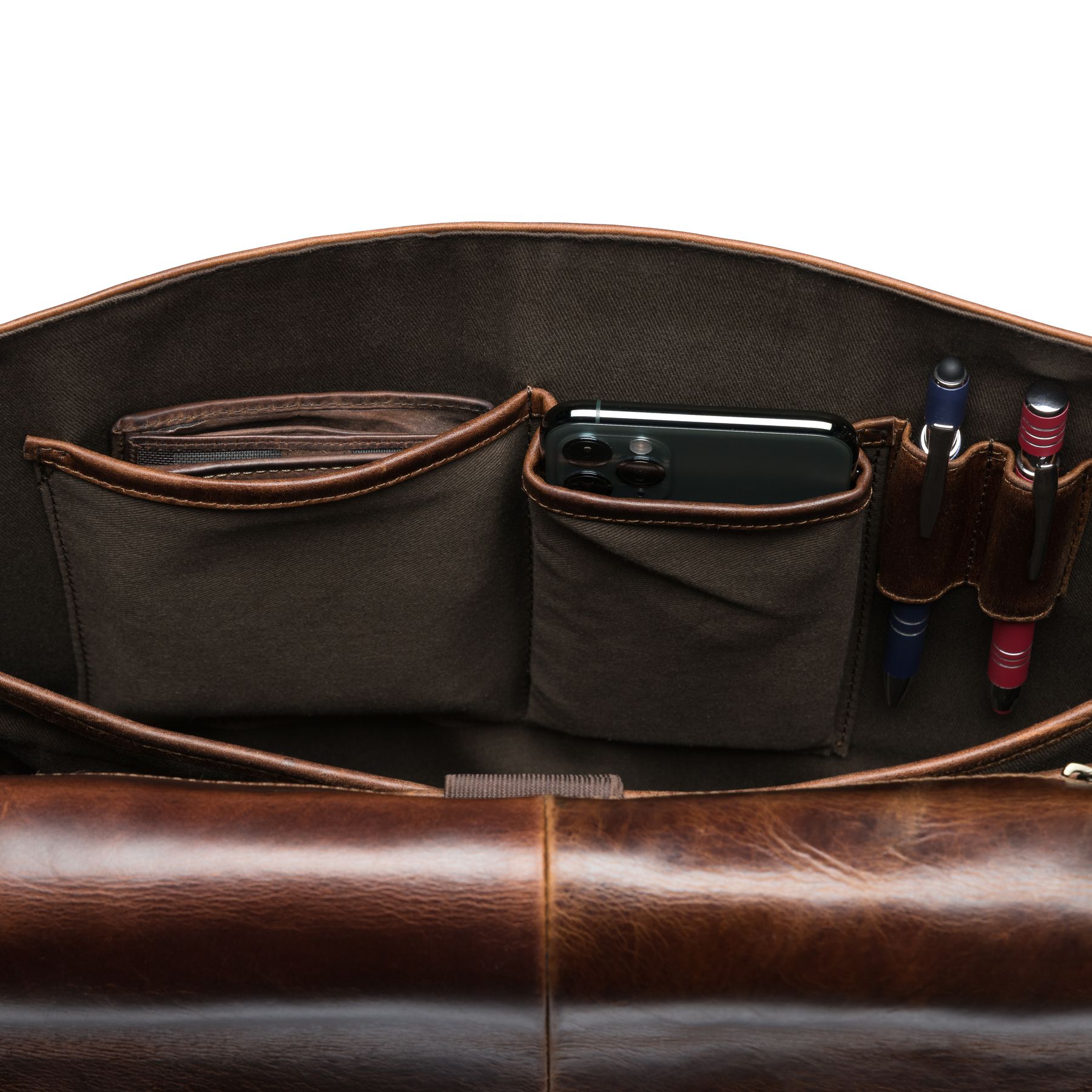 SID & VAIN Aktentasche Leder XL HARVORD braun-cognac 29375