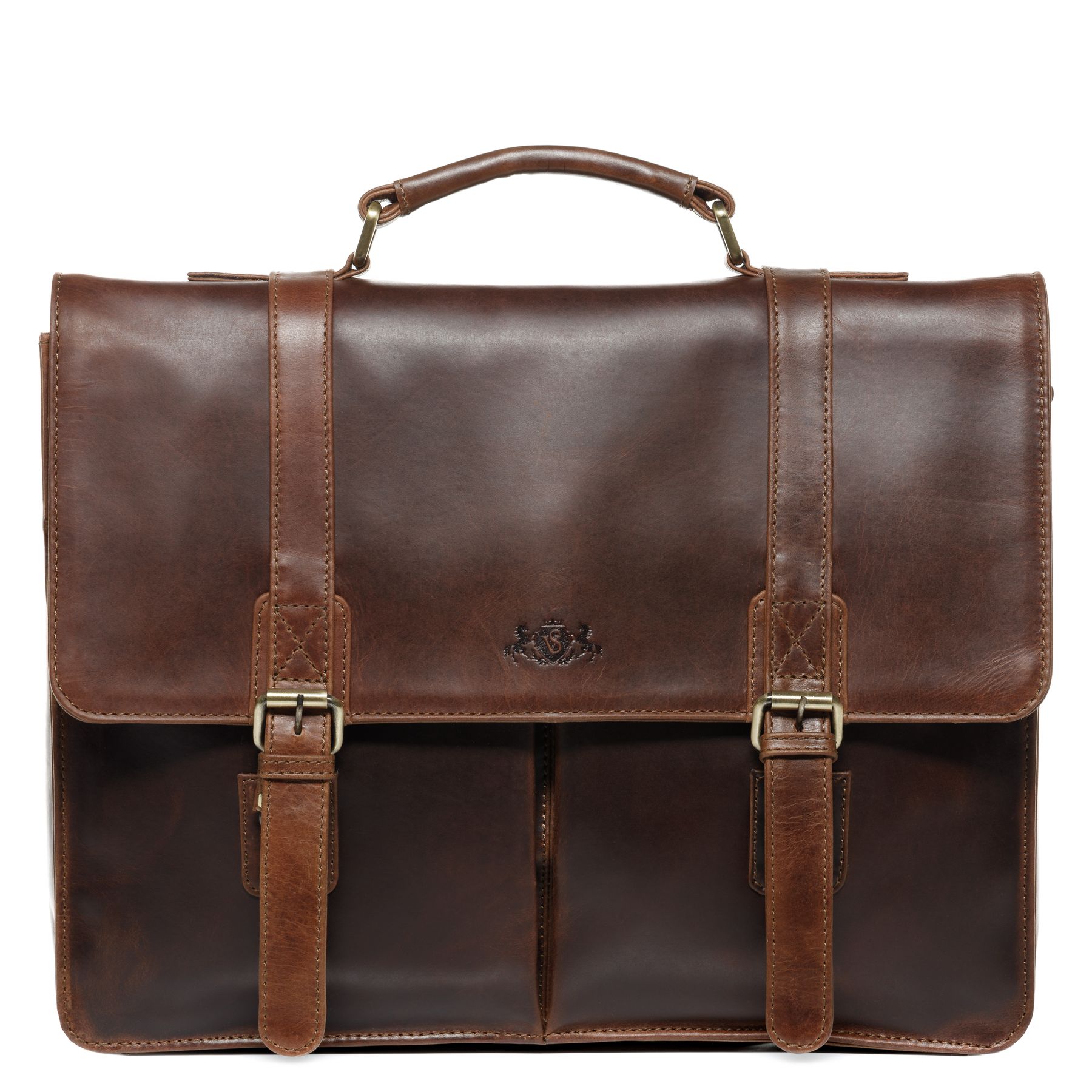 SID & VAIN Aktentasche Leder XL HARVORD braun-cognac 29372