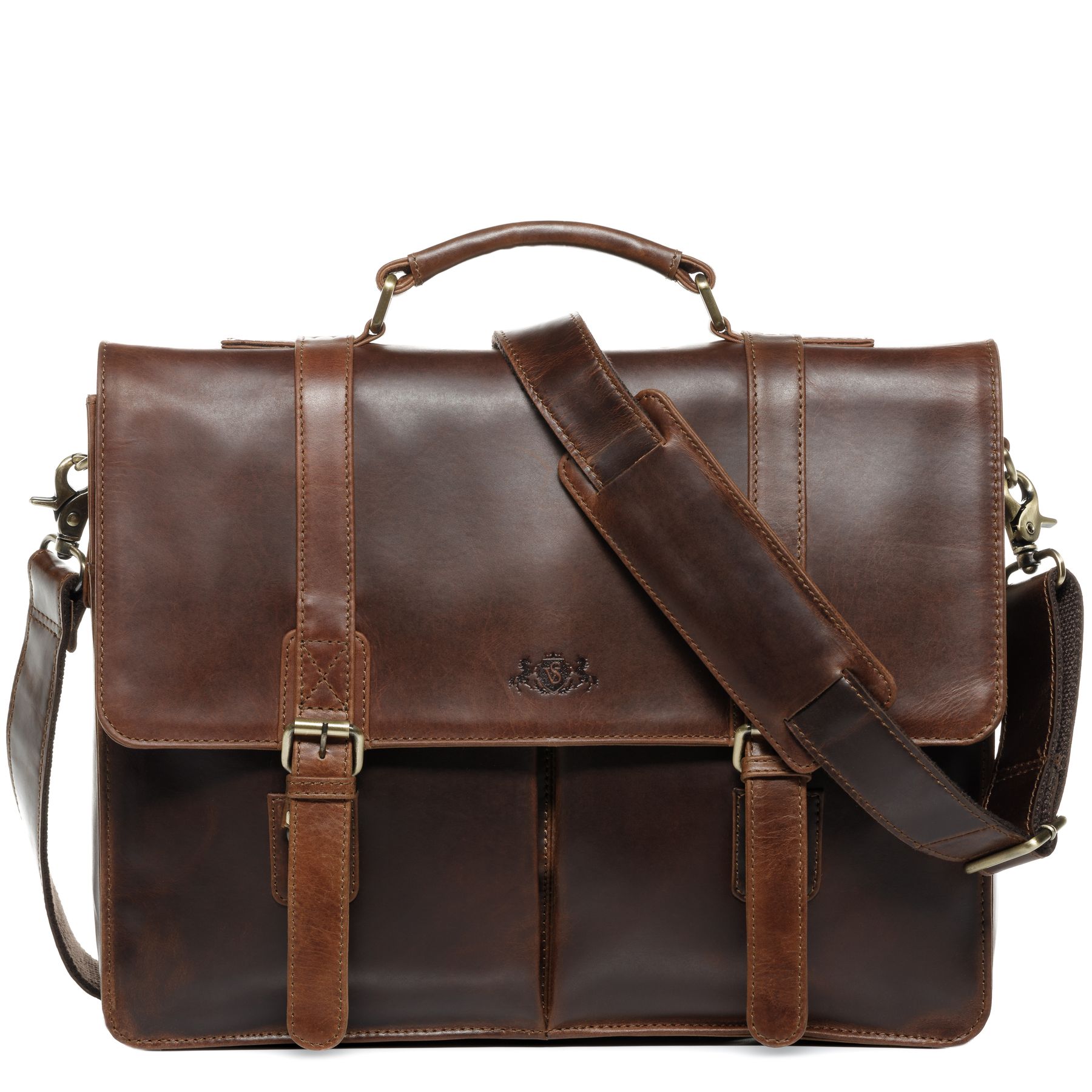 SID & VAIN Aktentasche Leder XL HARVORD braun-cognac 29369