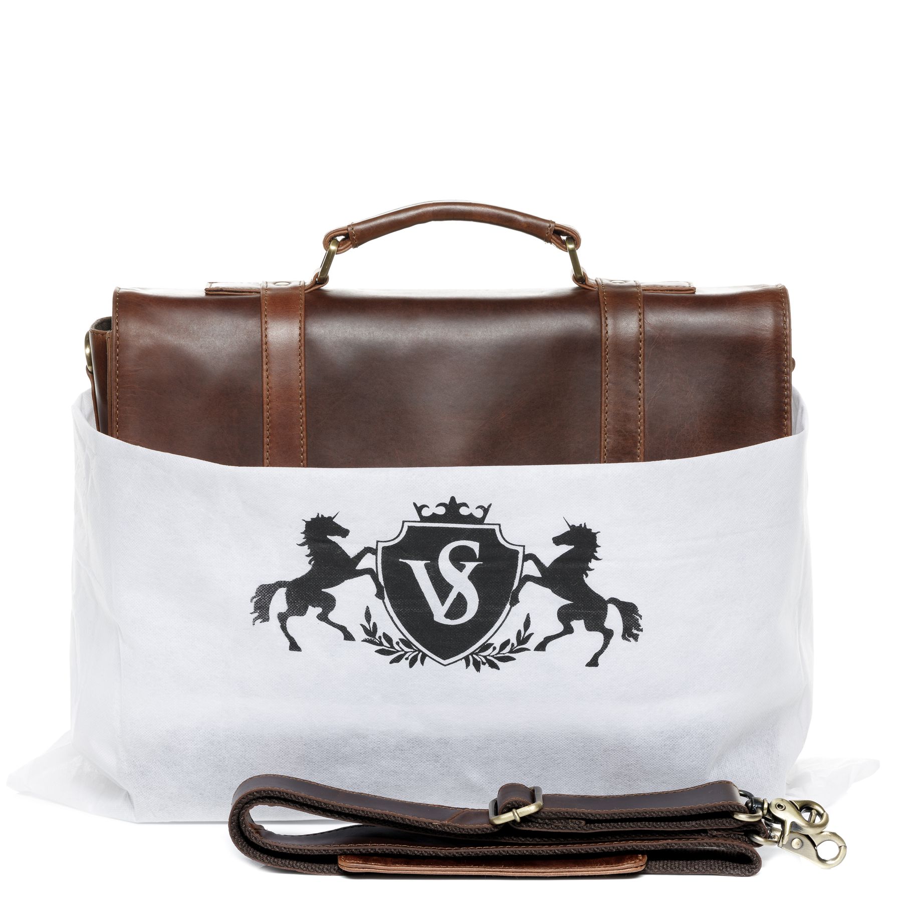 SID & VAIN Aktentasche Leder XL HARVORD braun-cognac 29376