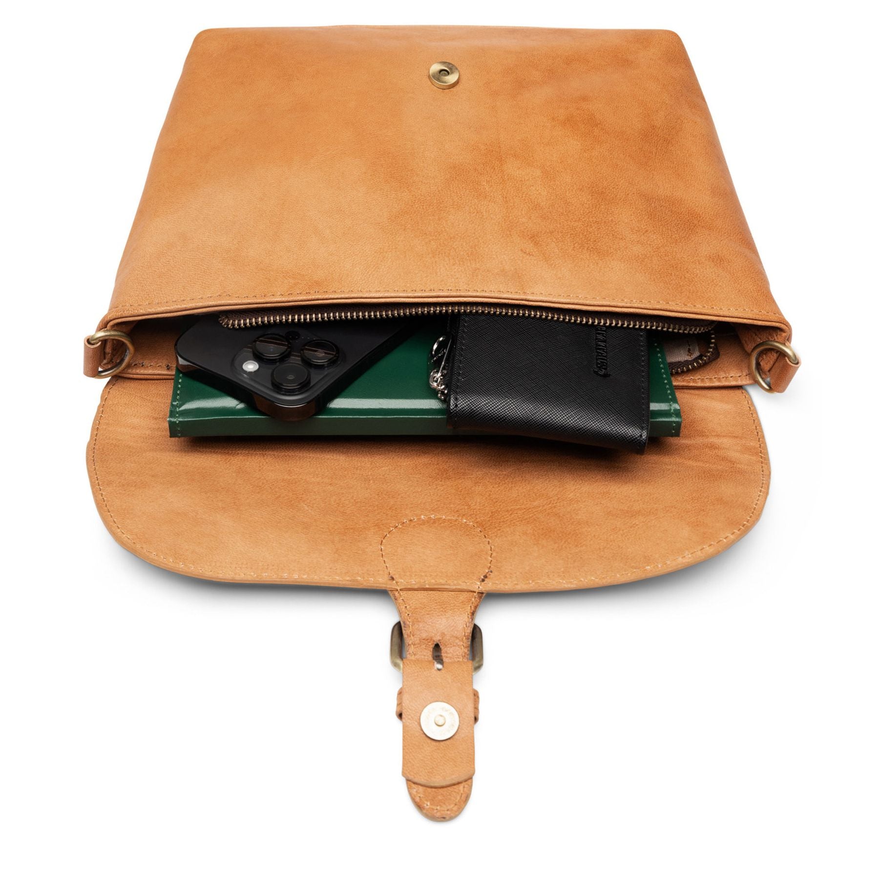 SID & VAIN Crossbody echt Leder Umhängetasche Damen Handtasche hellbraun Ledertasche MAE 50510