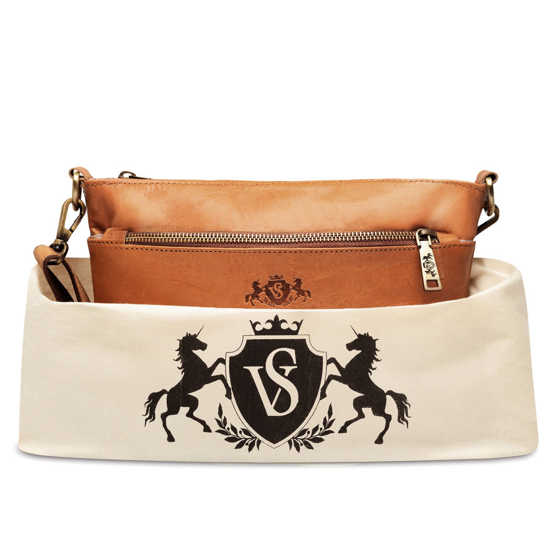 SID & VAIN Crossbody echt Leder Umhängetasche Damen Handtasche hellbraun Ledertasche SAGE 50504