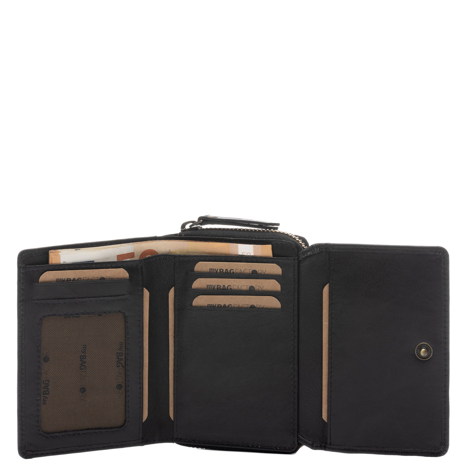 SID & VAIN Geldbeutel Zip Leder AVA schwarz 38945