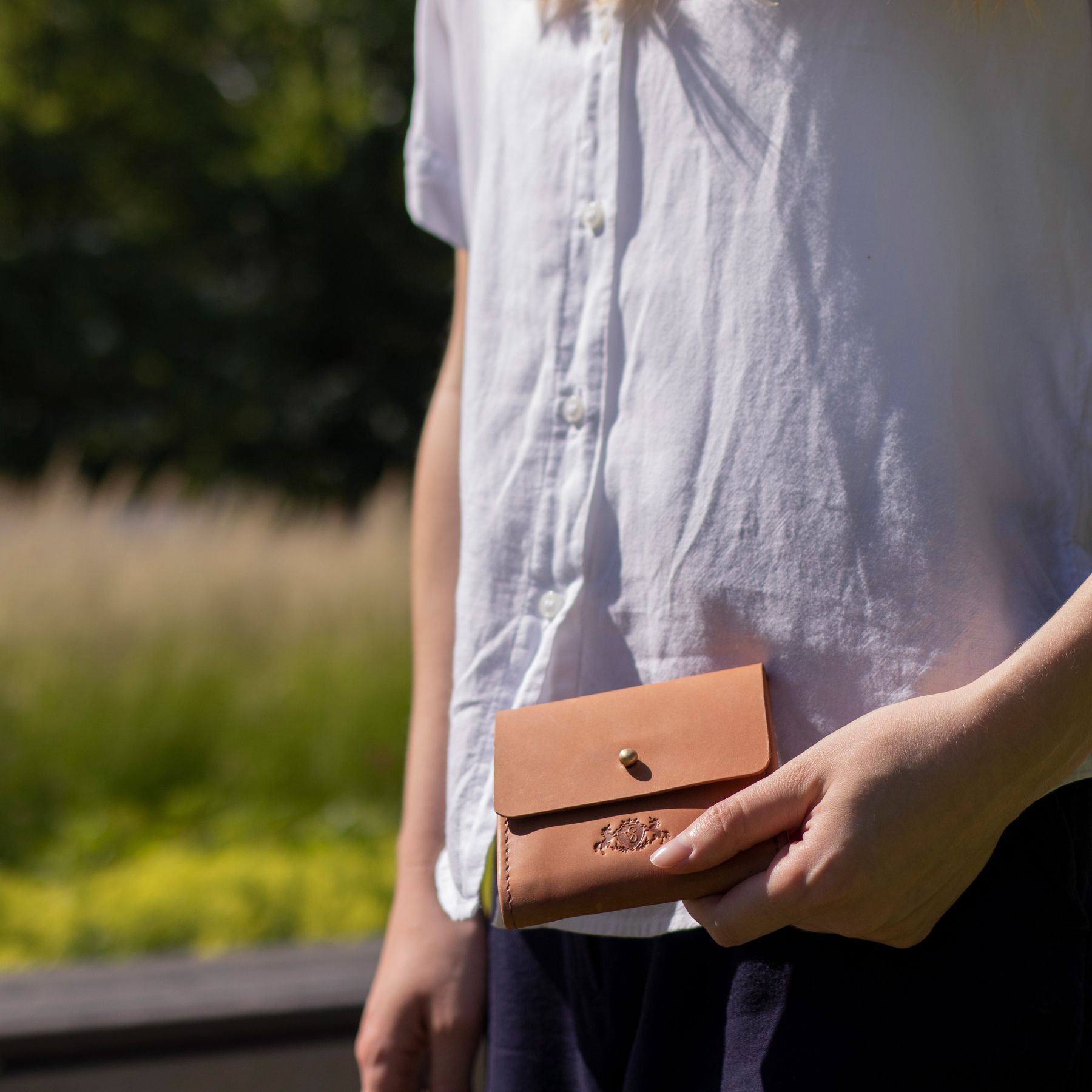 SID & VAIN Damen Geldbeutel Leder klein ELSA natural-light-tan 34645