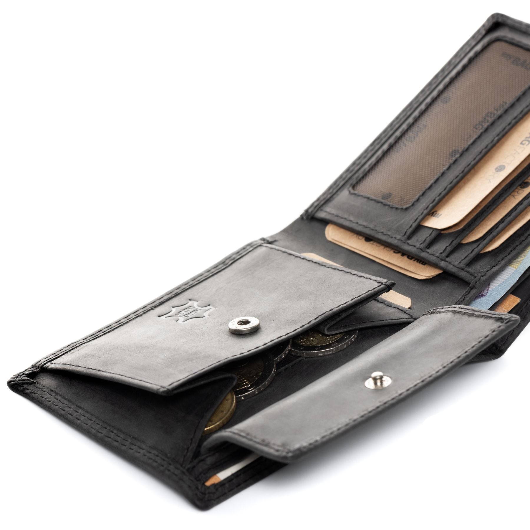 SID & VAIN Geldbeutel Leder JACK greyish-schwarz 38761