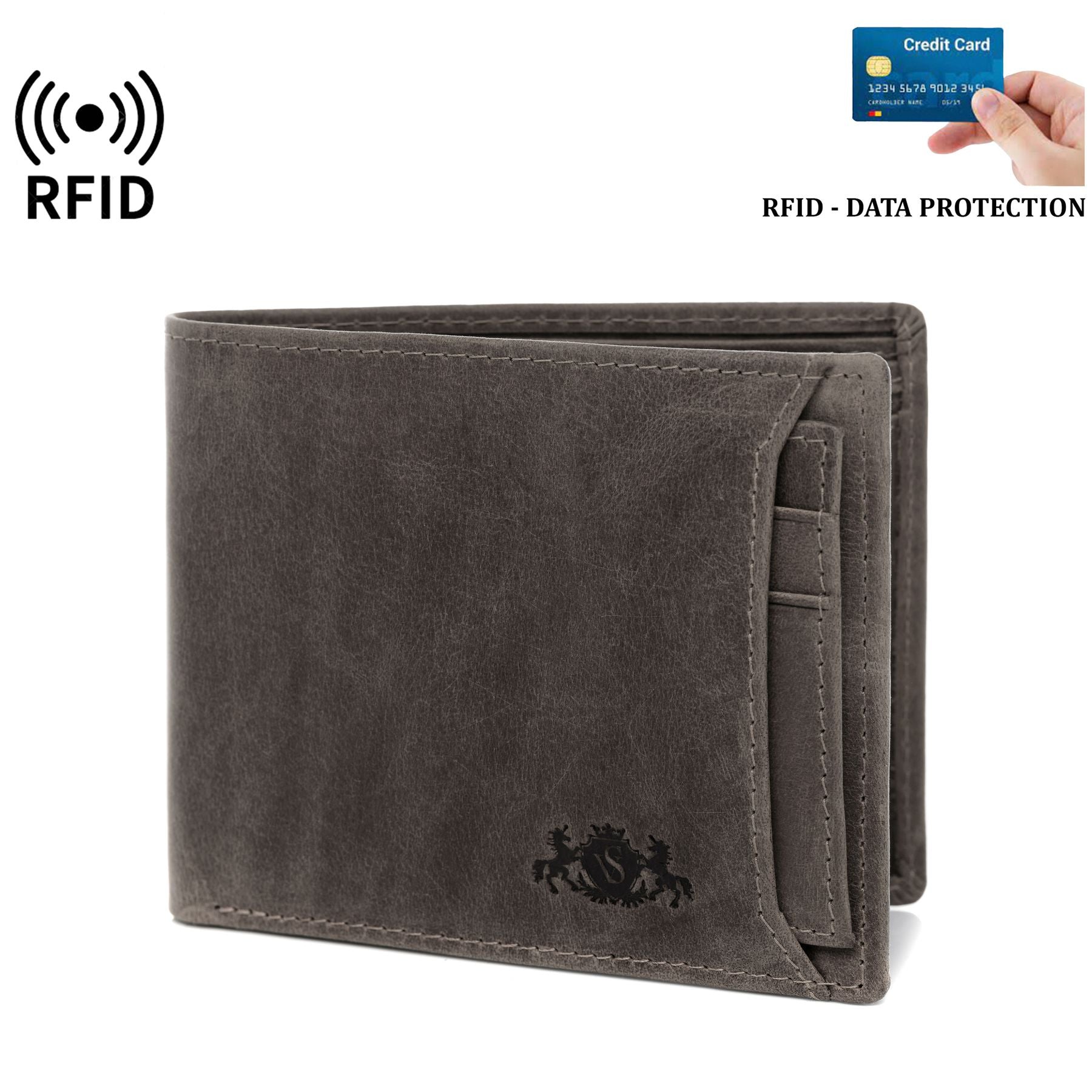 SID & VAIN Geldbeutel Leder Karten JACOB dark-brown 36787