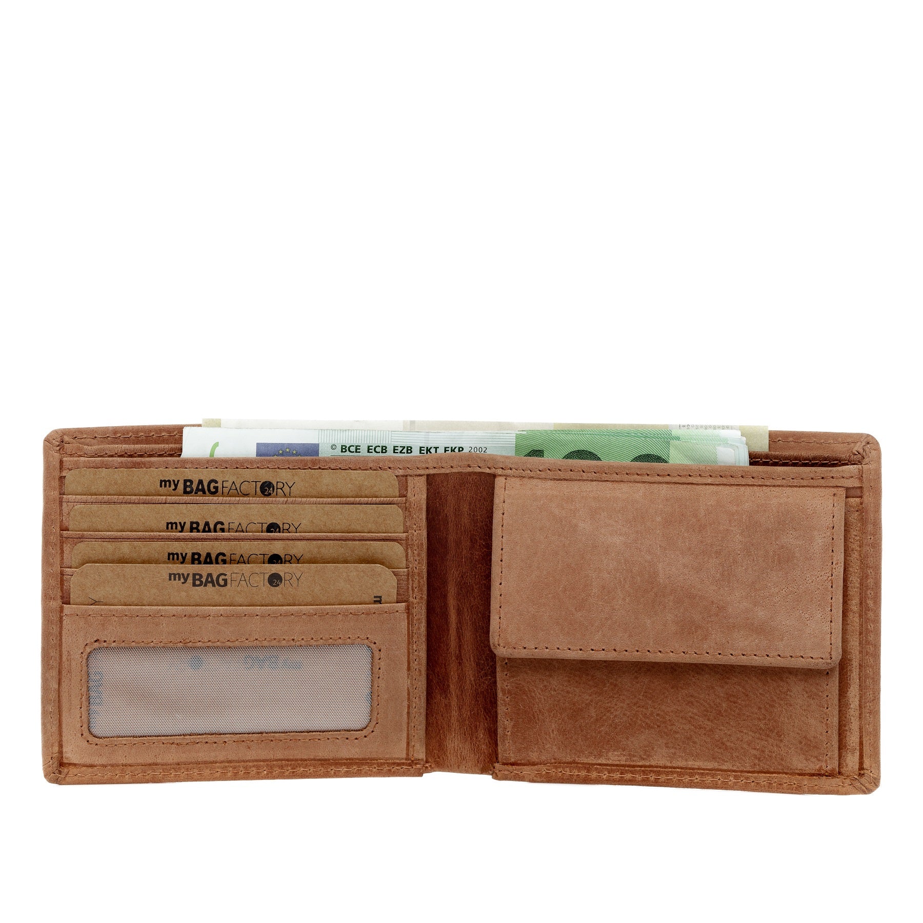 SID & VAIN Geldbeutel Leder Karten JACOB light-cognac 35874