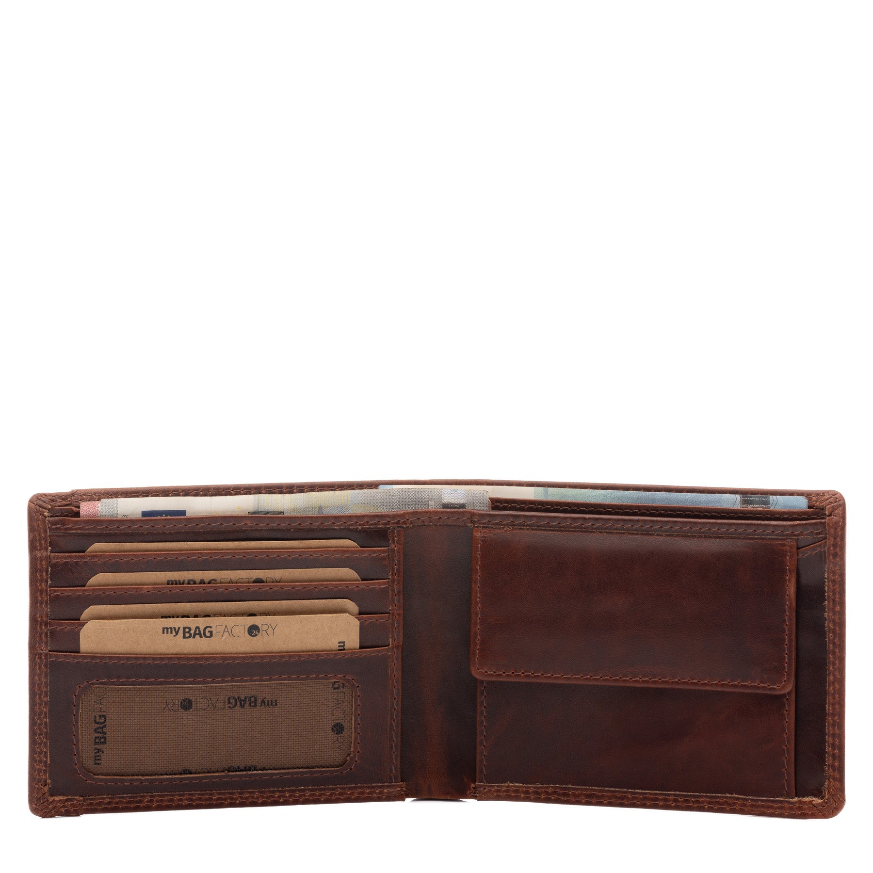 SID & VAIN Geldbörse Leder JACOB cognac braun Brieftasche 45570
