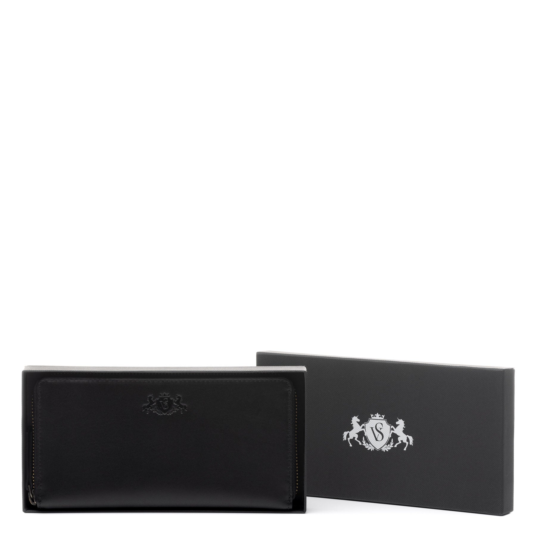 SID & VAIN Geldboerse Leder JERSEY schwarz braun Geldbeutel 39059