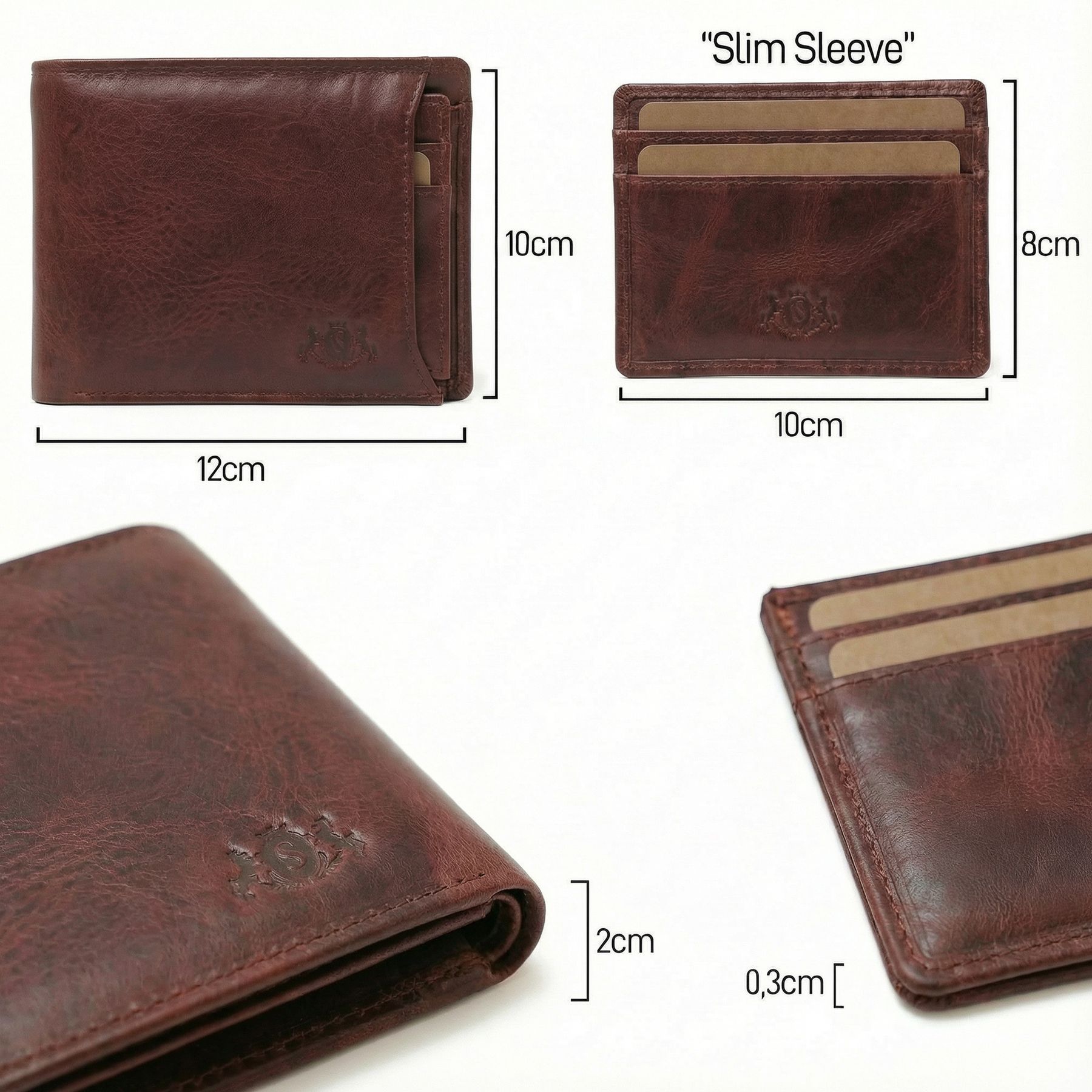 SID & VAIN Wallet Removable Card Holder RFID Protection Genuine Leather Wallet Extra Flat Design Men's Wallet JACOB